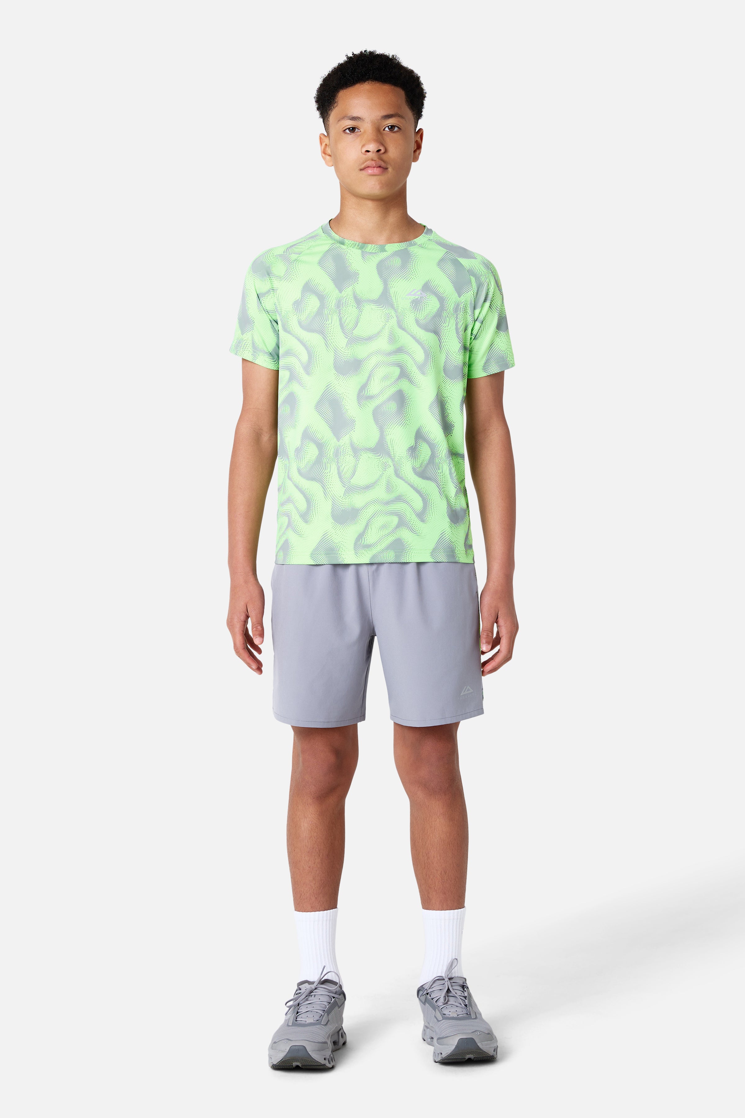 Boys Kinetic Short - Moon Grey/Neon Lime