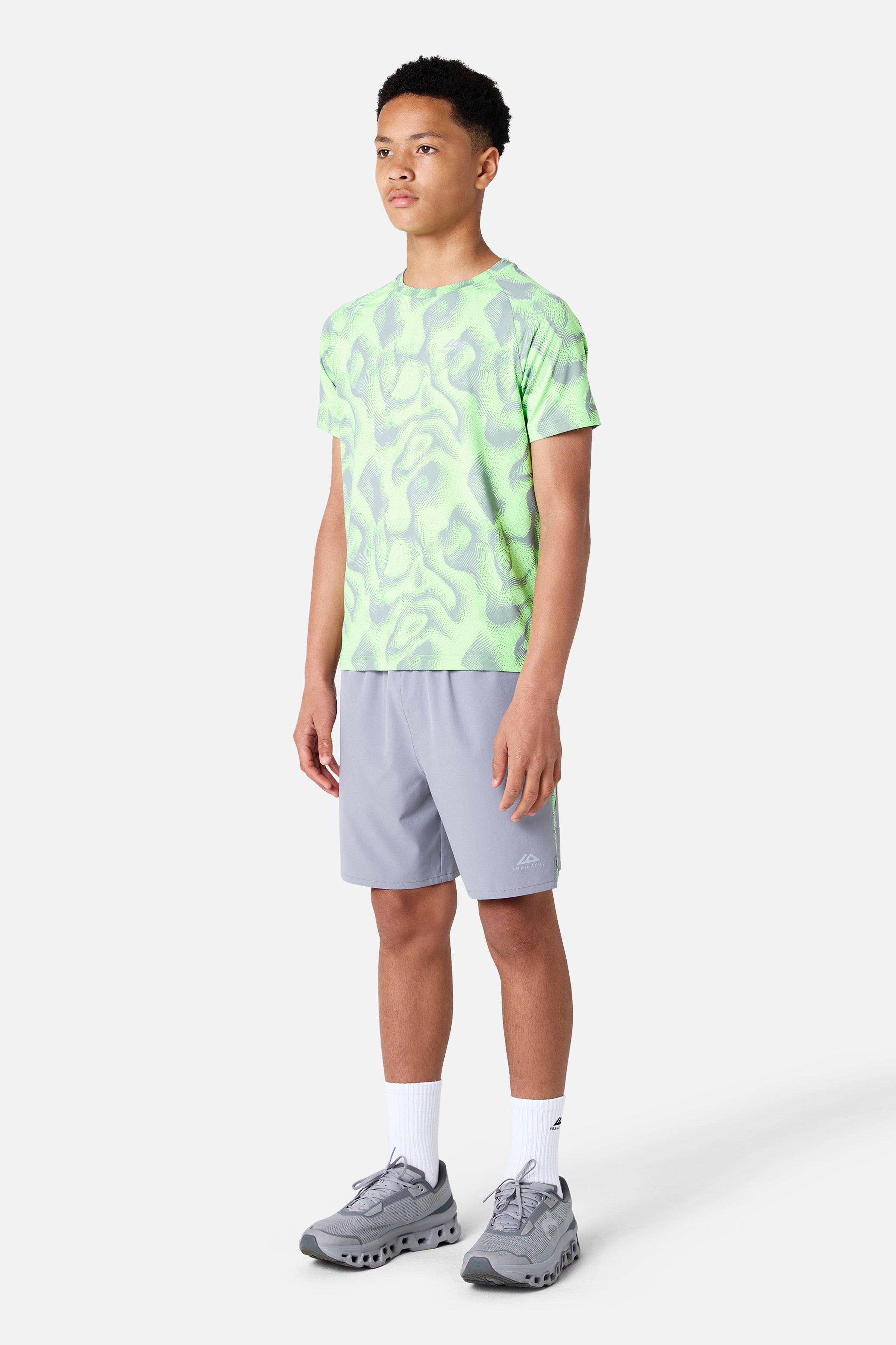 Boys Kinetic Short - Moon Grey/Neon Lime