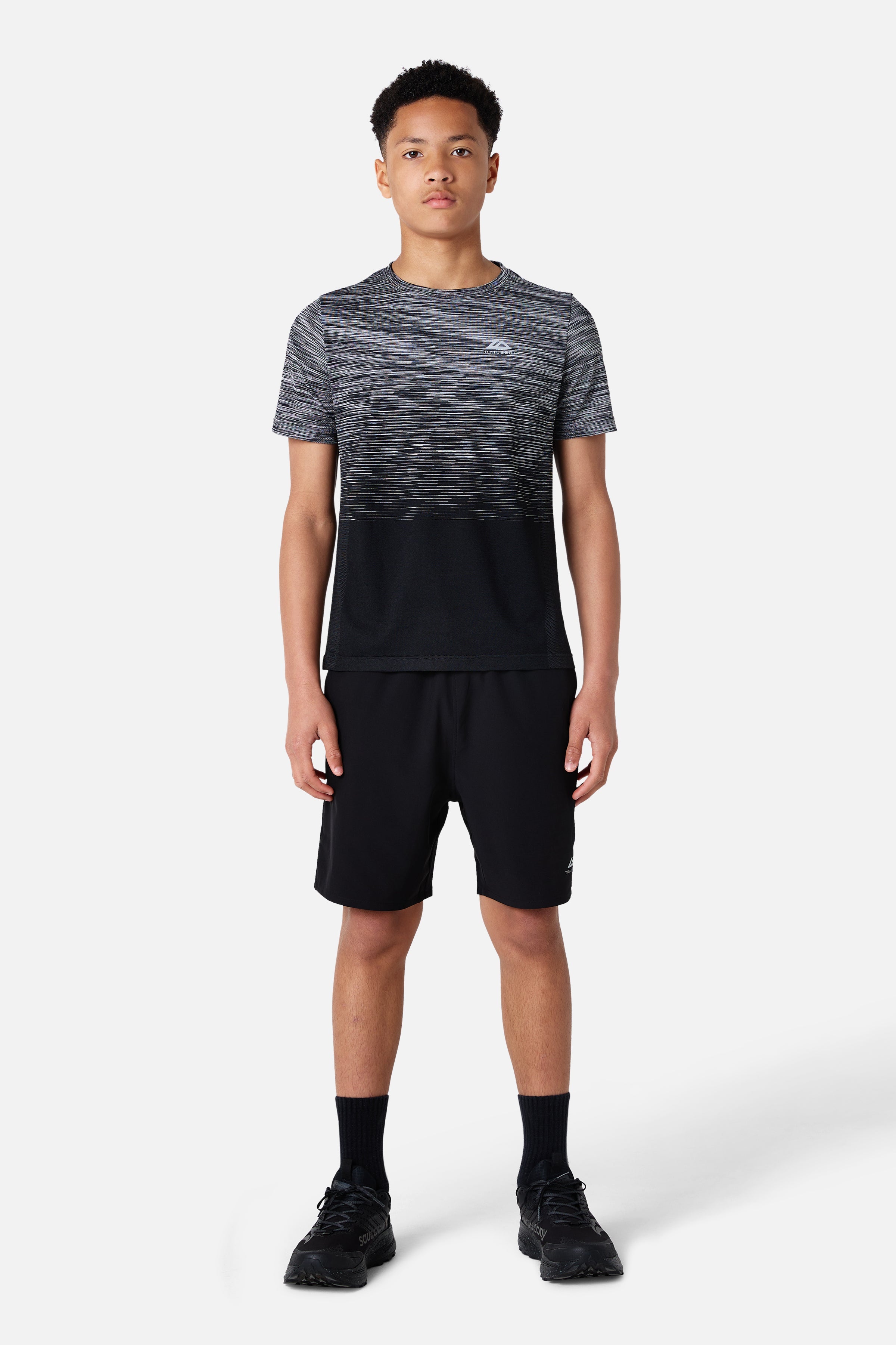 Boys Frequency Seamless Tee - Black/Storm Grey/Cloud Haze/Cosmic Pink