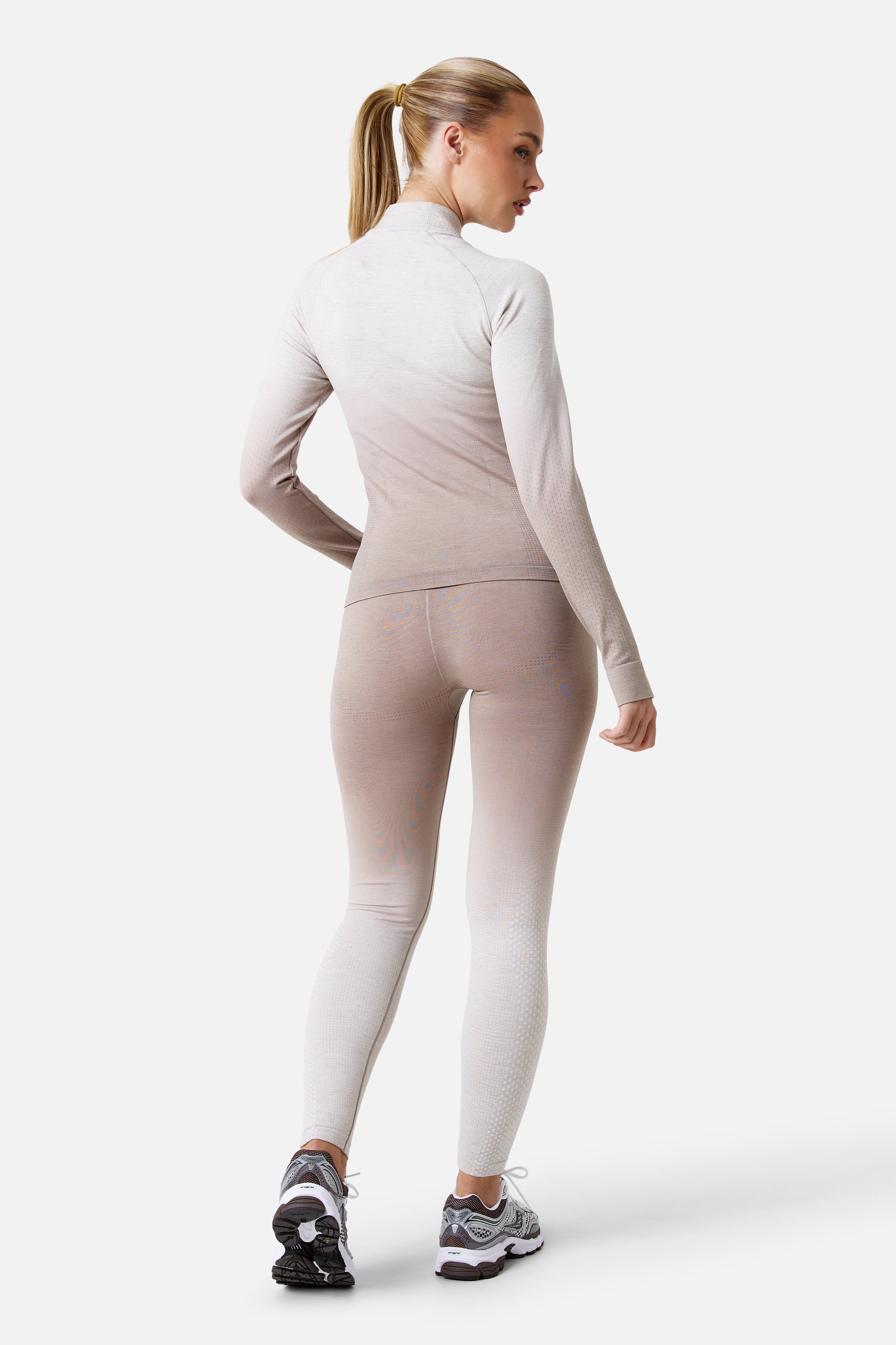 Womens Evocurve Seamless Jacket Set - Pebblestone/Pale Taupe