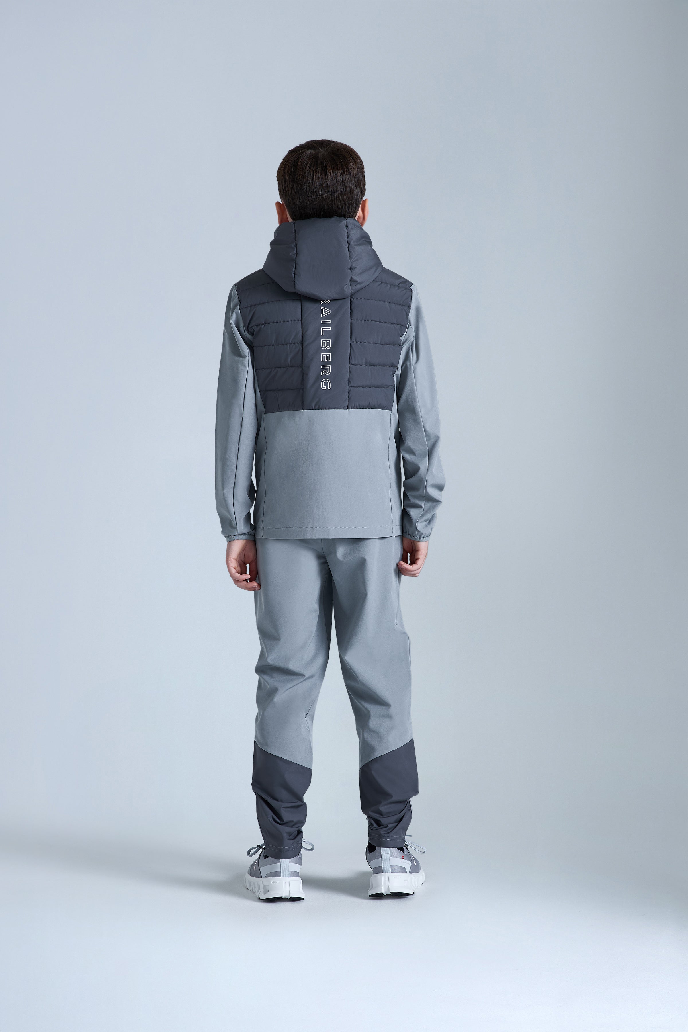 Boys Dune Hybrid Tracksuit - Moon Grey/Iron Grey
