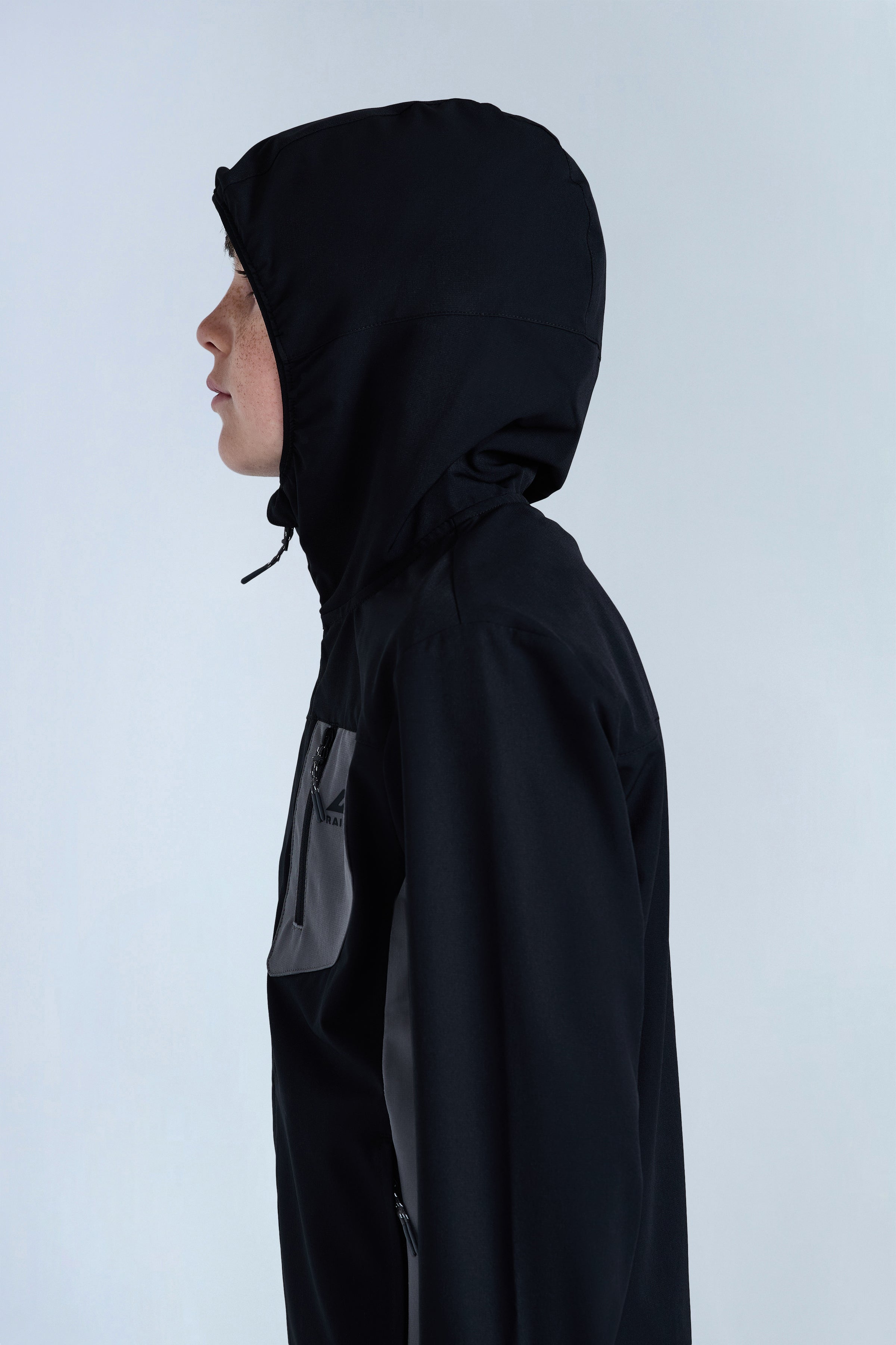 Boys Venture Gridded Hood - Black/Urban Smoke
