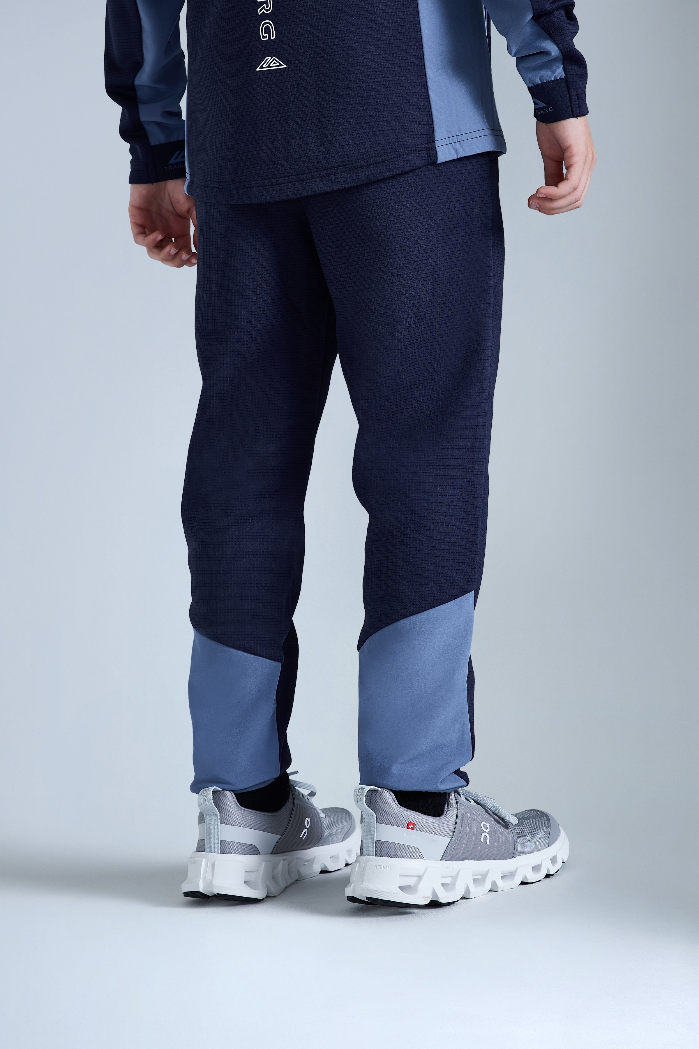 Boys Ice Gridded Fleece Pant - Navy Blue/Blue Essence