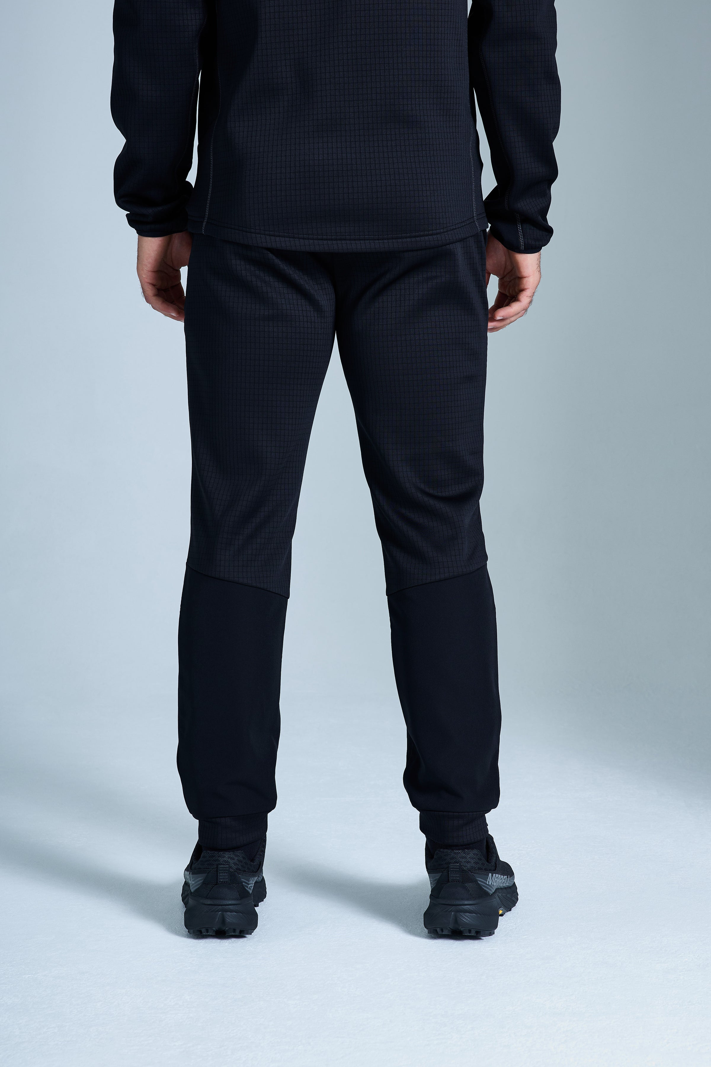District Gridded Fleece Jogger - Black/Volcano Grey
