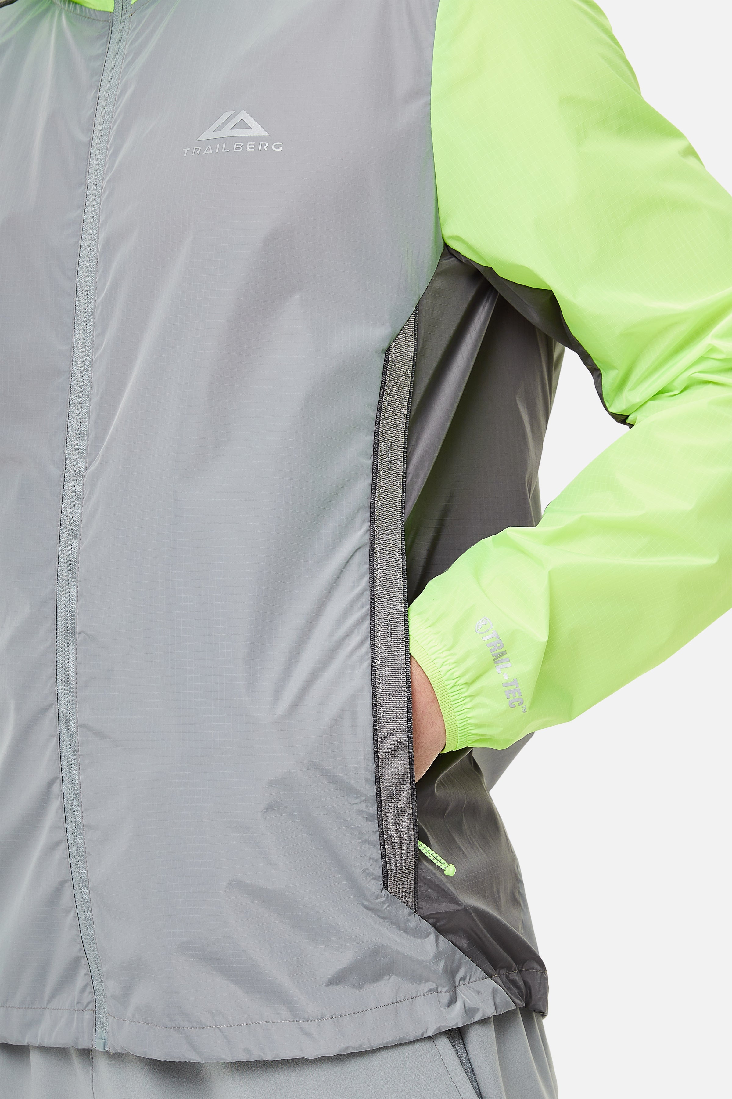 SS25 Triathlon Windbreaker - Smoke Grey/Moon Grey/Neon Lime