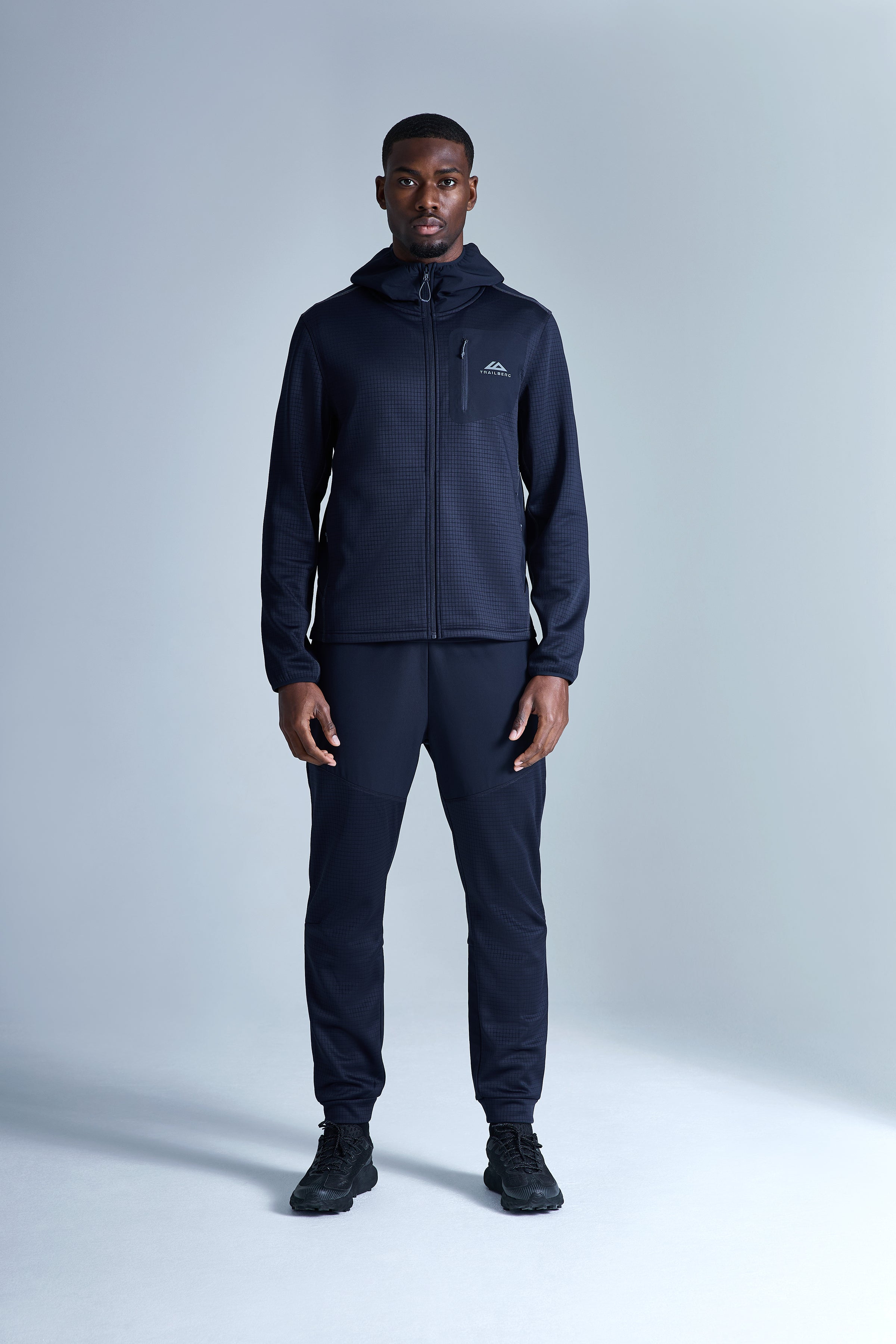 District Gridded Fleece Triset - Deep Ocean/Storm grey