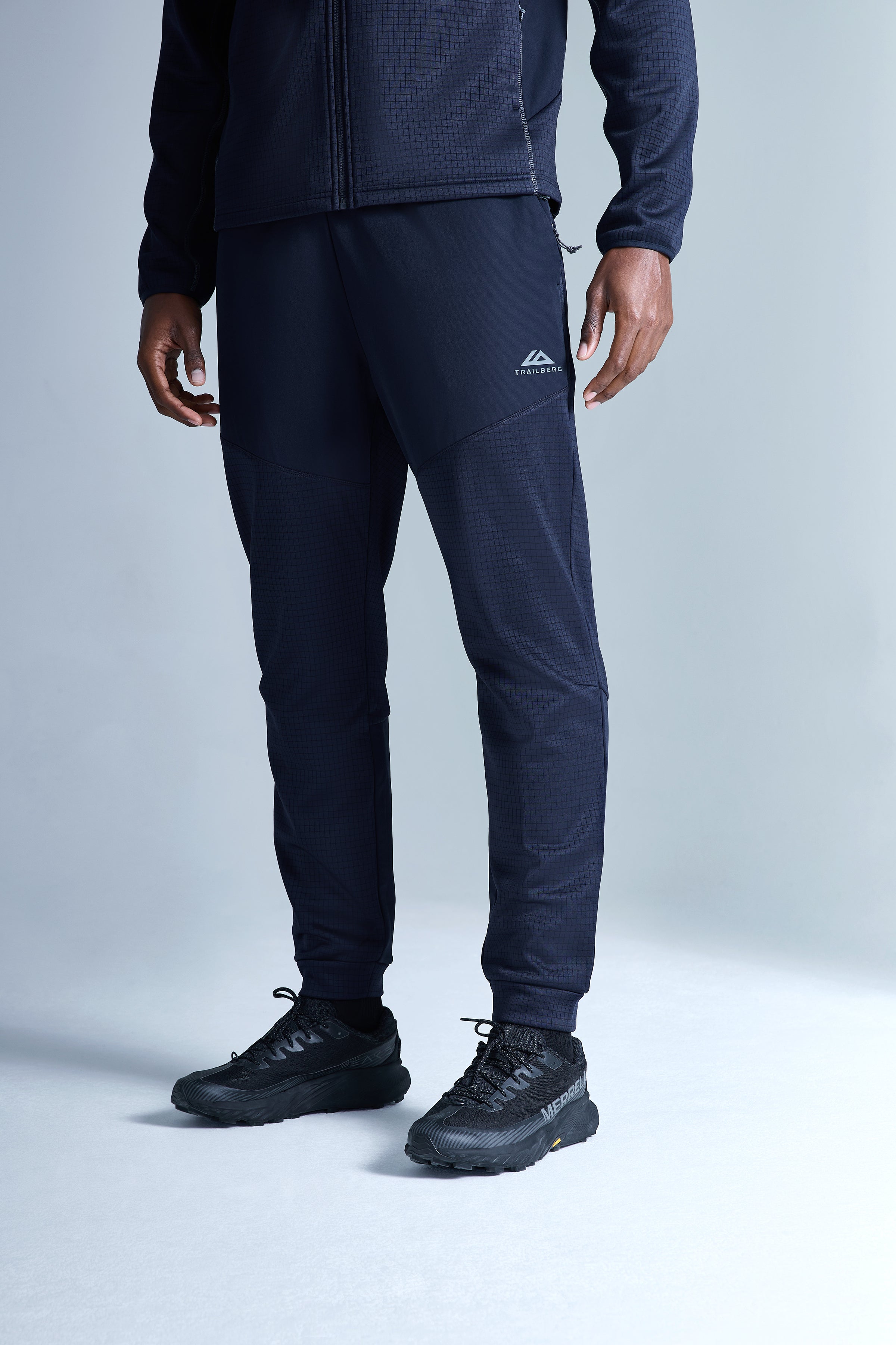 District Gridded Fleece Jogger - Deep Ocean/Storm Grey