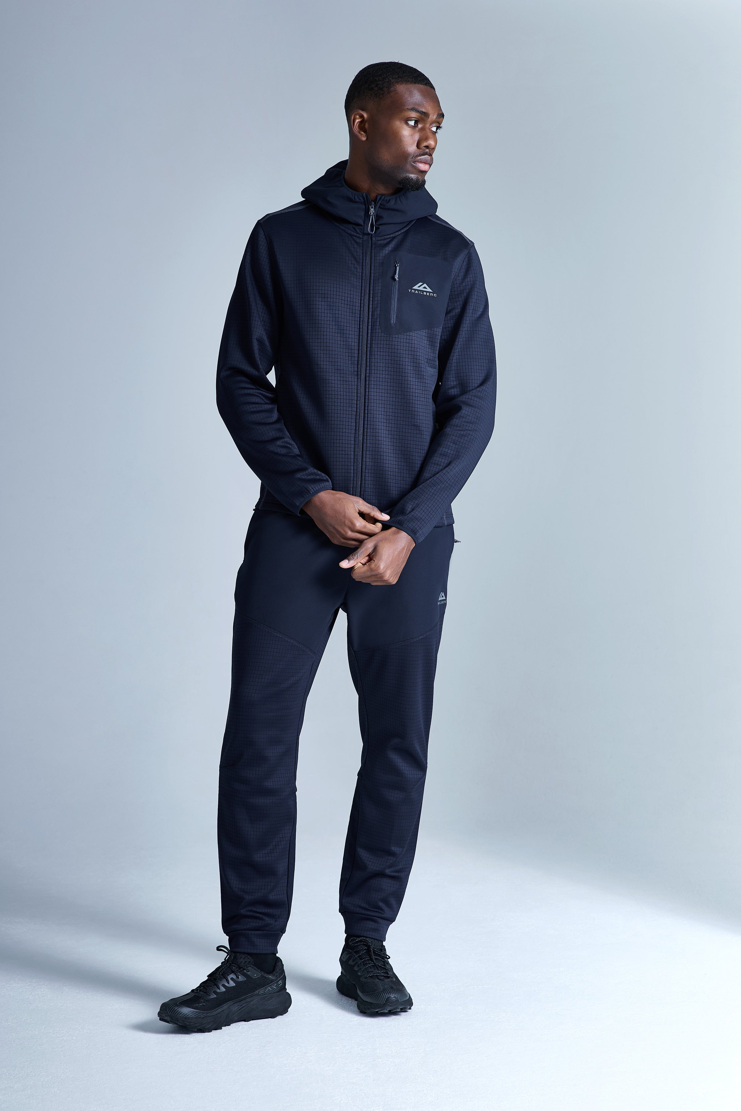 District Gridded Fleece Jogger - Deep Ocean/Storm Grey