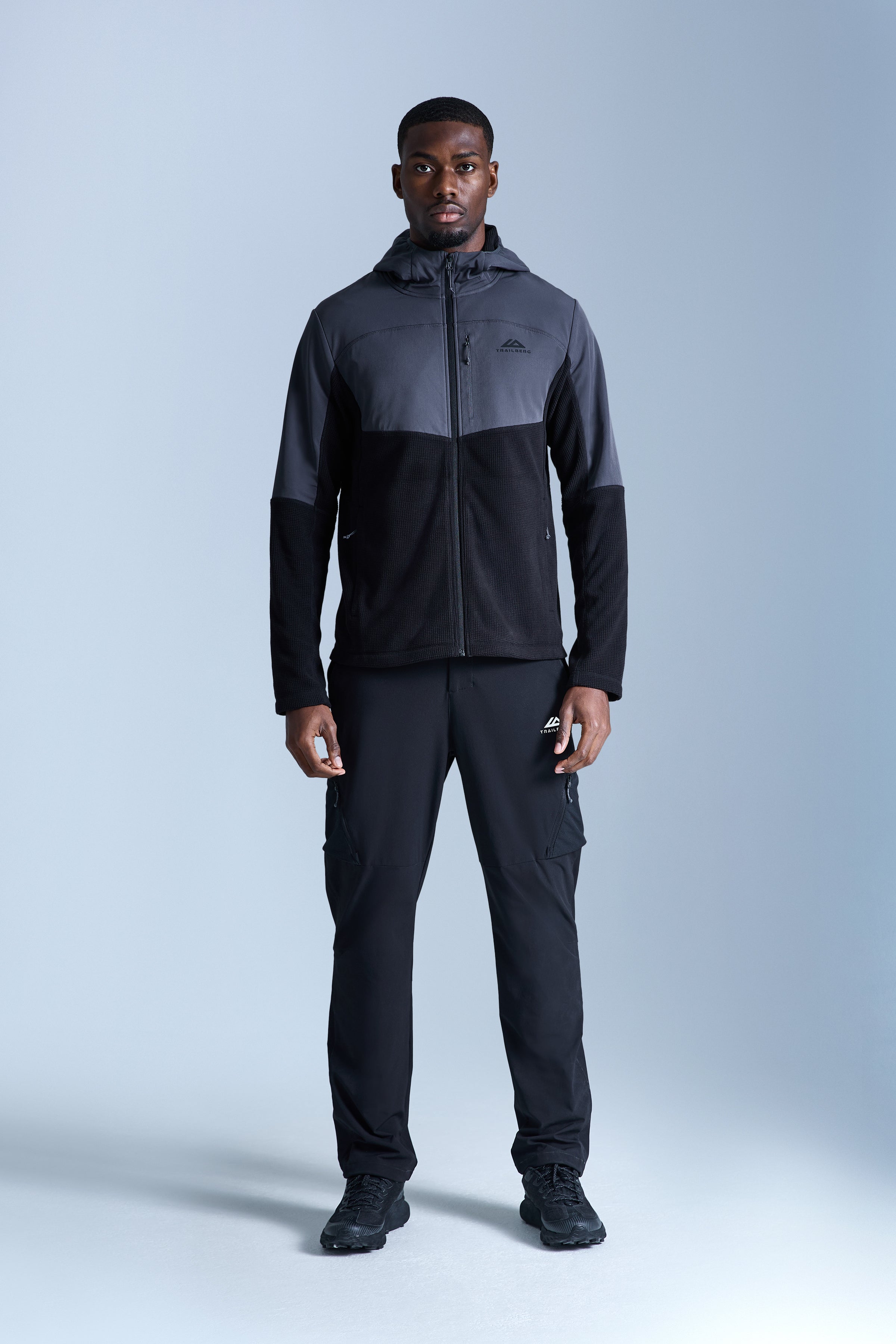 Compass Microfleece Hood - Black/Asphalt