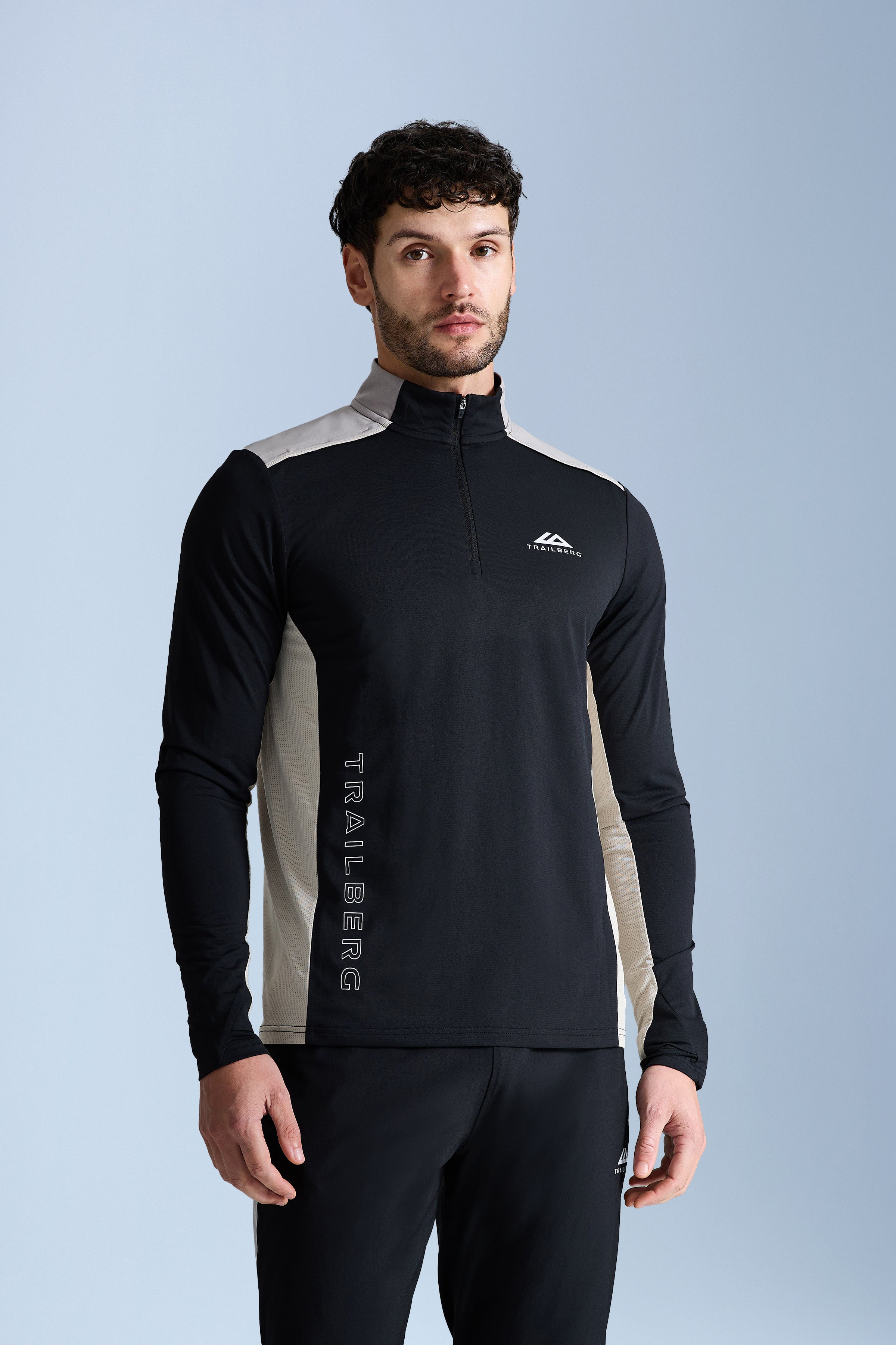 AW25 Triathlon 1/4 Zip - Black/Pale Taupe/Fossil Brown