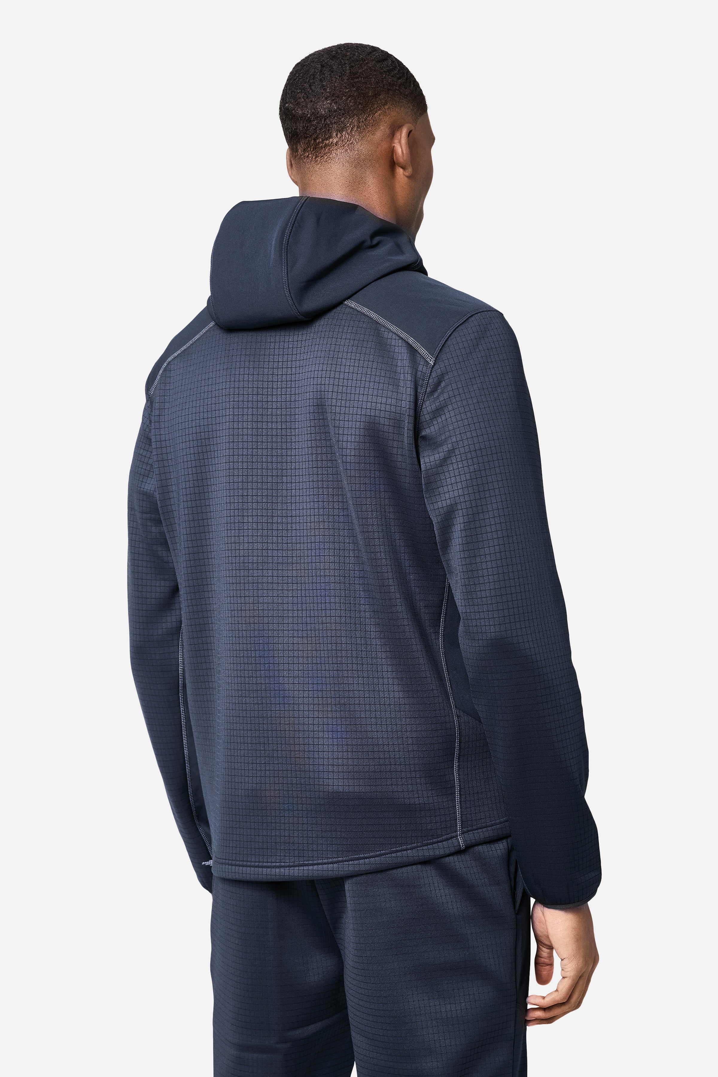 District Gridded Fleece Tracksuit - Deep Ocean/Storm Grey