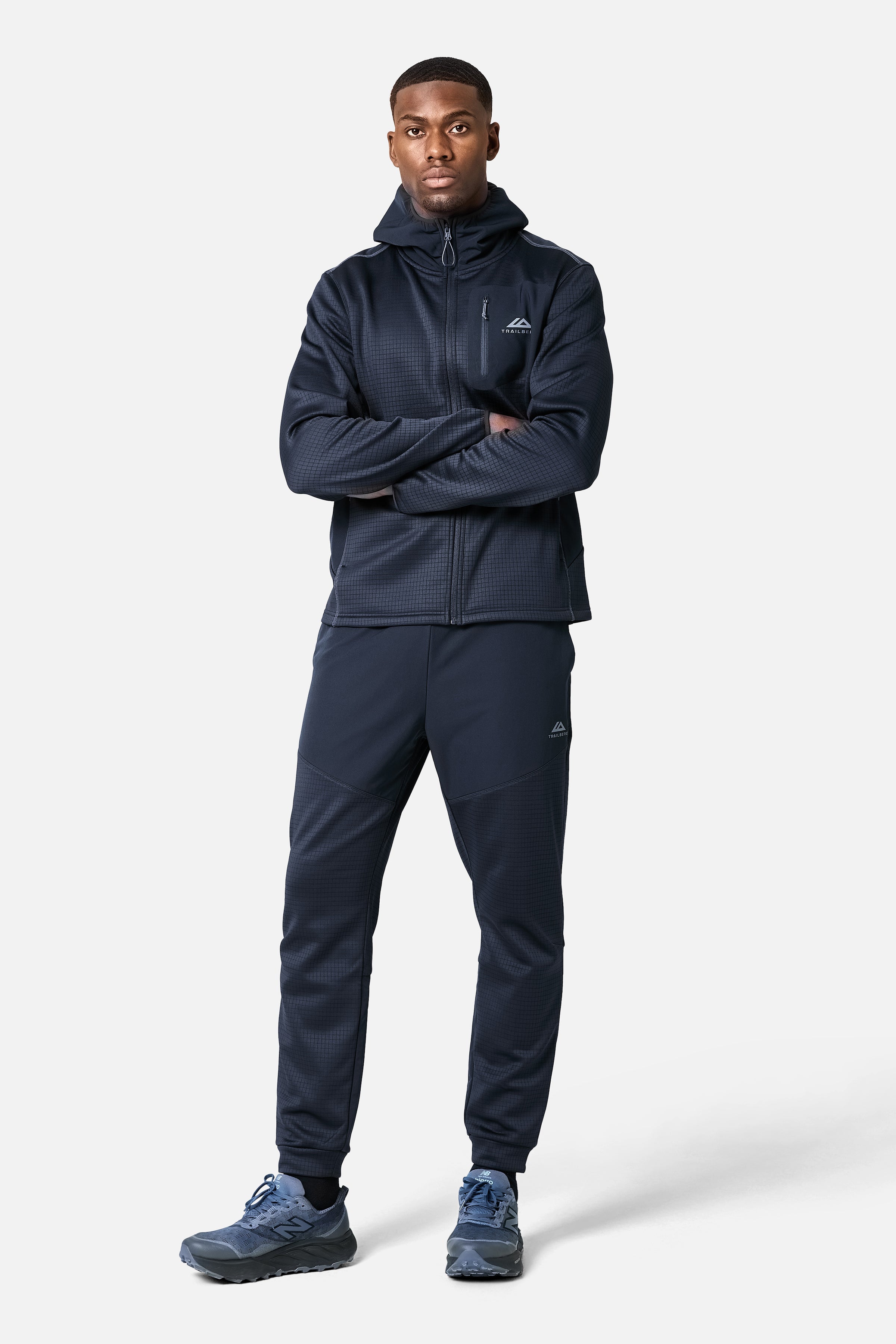 District Gridded Fleece Jogger - Deep Ocean/Storm Grey