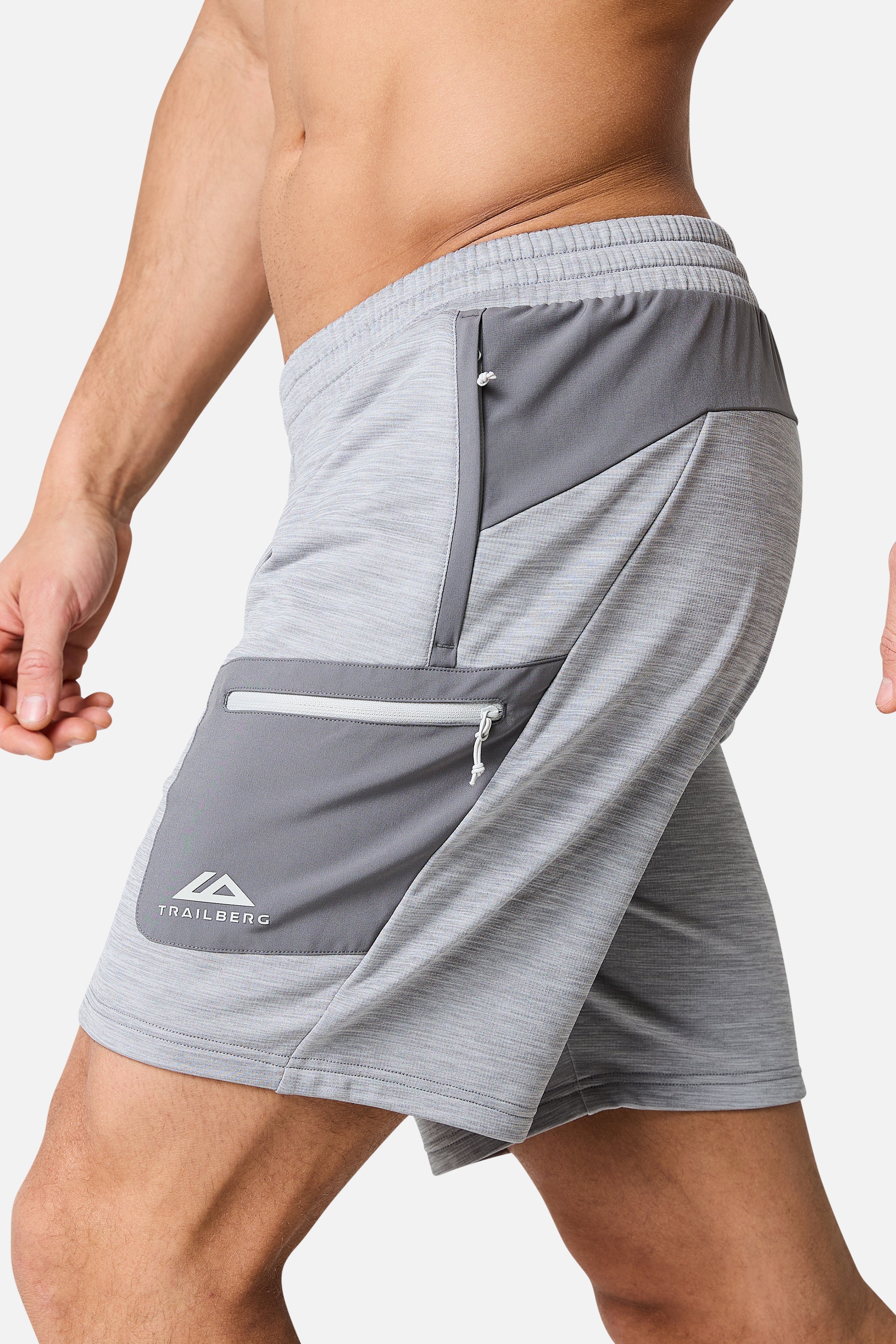 Vale Gridded Fleece Short - Lunar Grey/Nightfall Grey