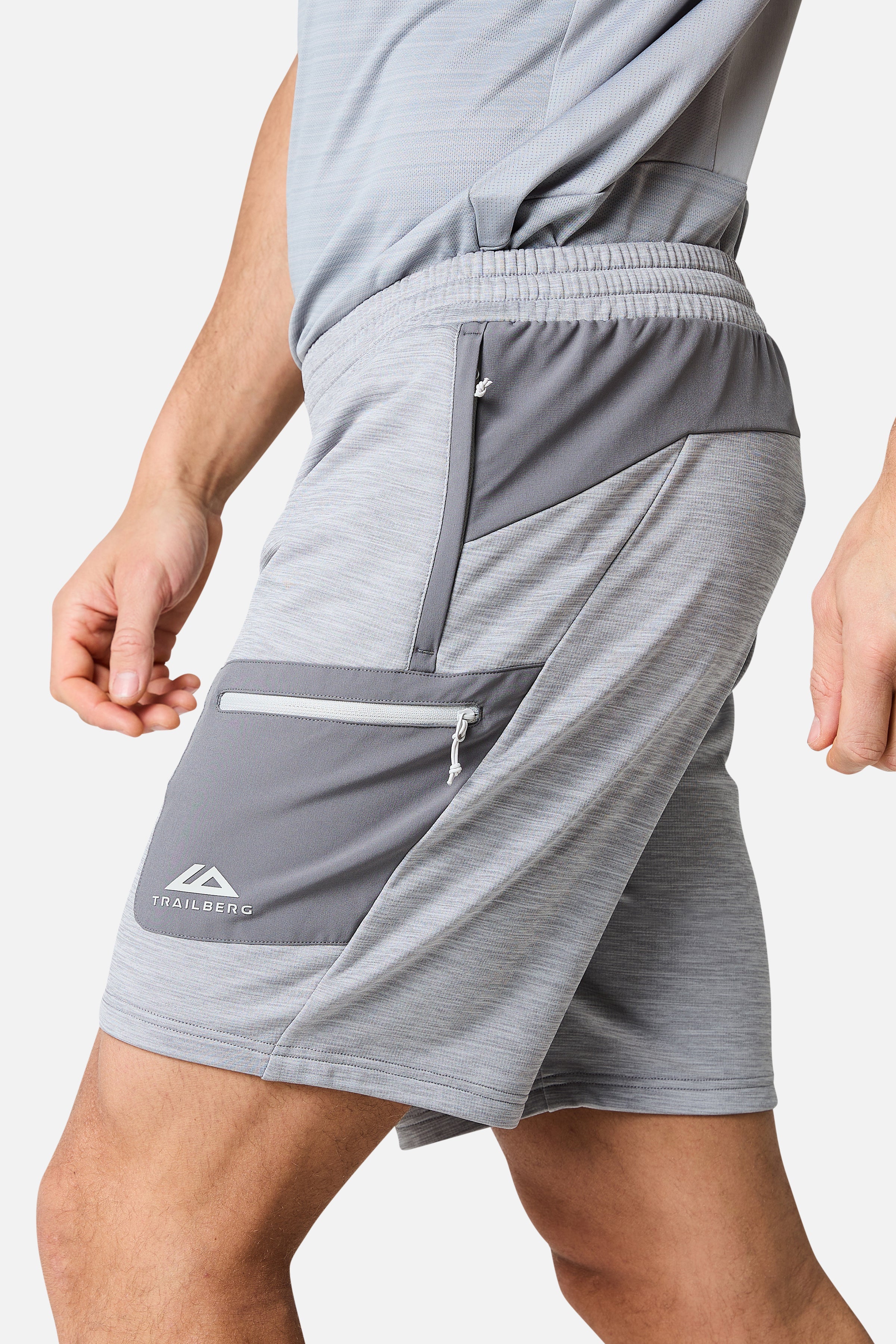 Vale Gridded Fleece Short - Lunar Grey/Nightfall Grey