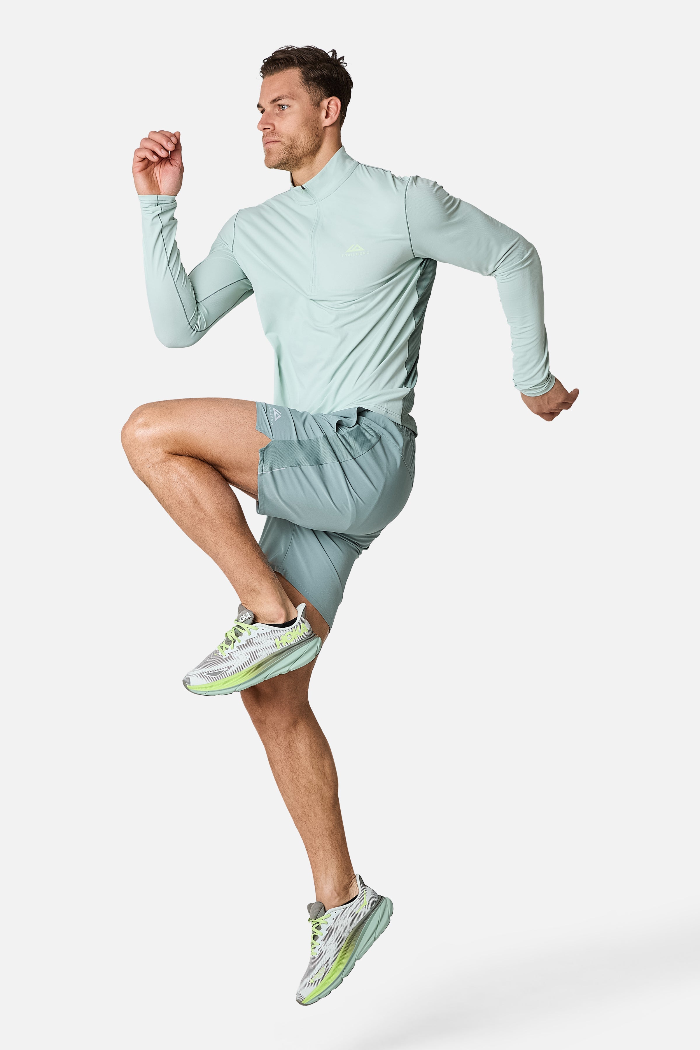 Nucleus Outdoor 1/4 Zip - Tide Mist/Willow Green