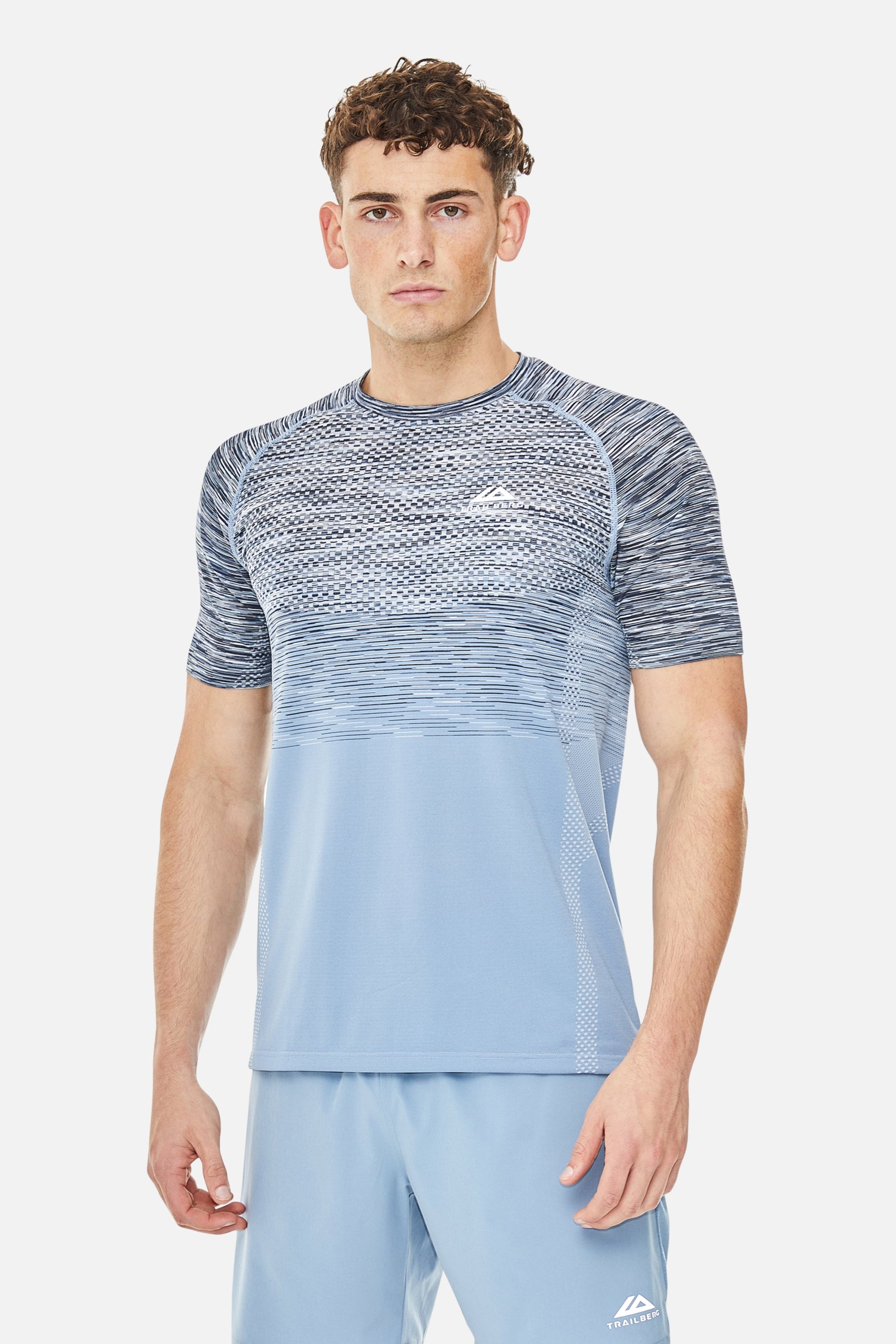 Apex Seamless Tee - Washed Indigo/Eclipse Blue/Deep Ocean/White