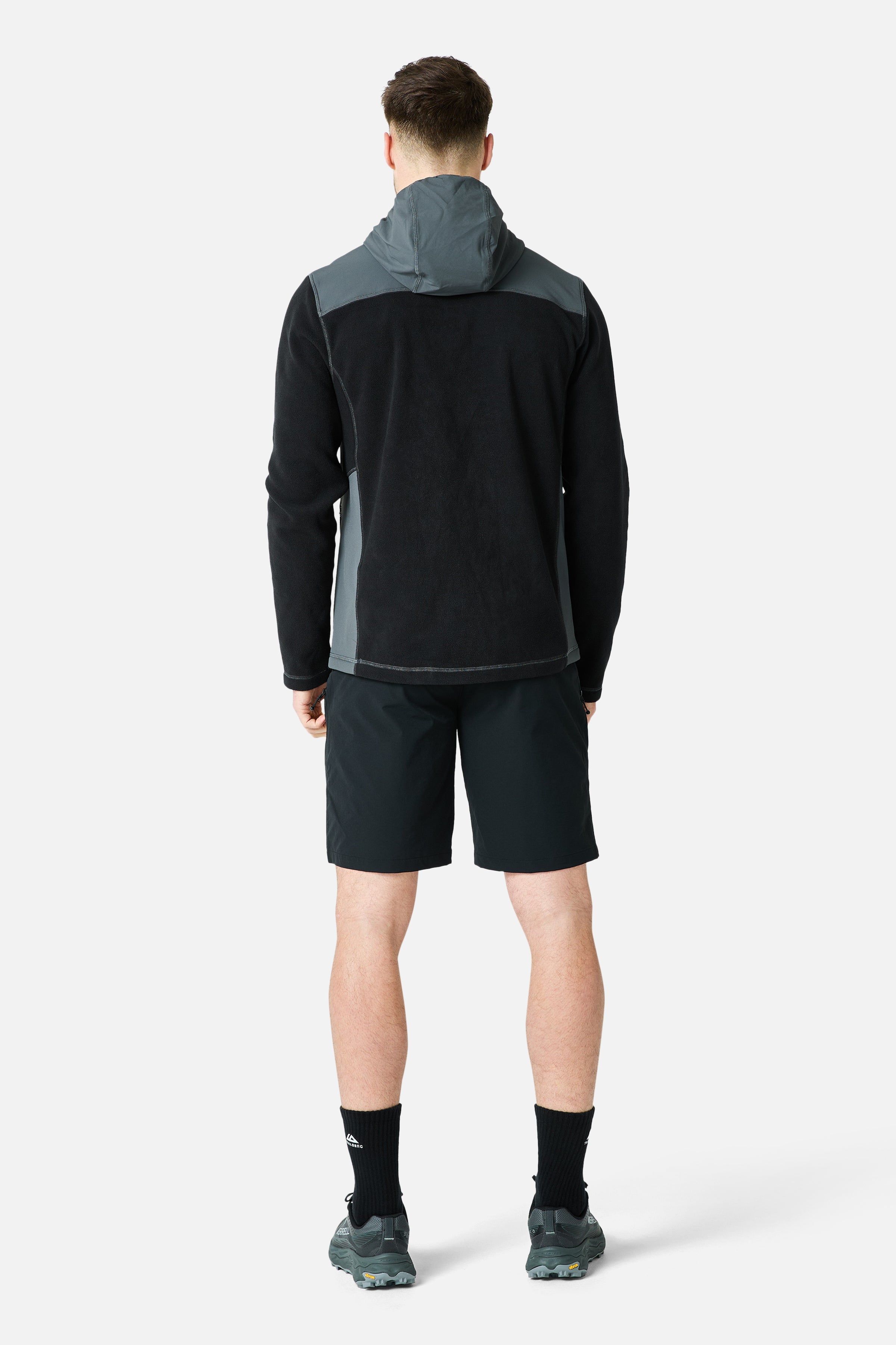 Tundra Microfleece Hybrid Hood - Black/Volcano Grey