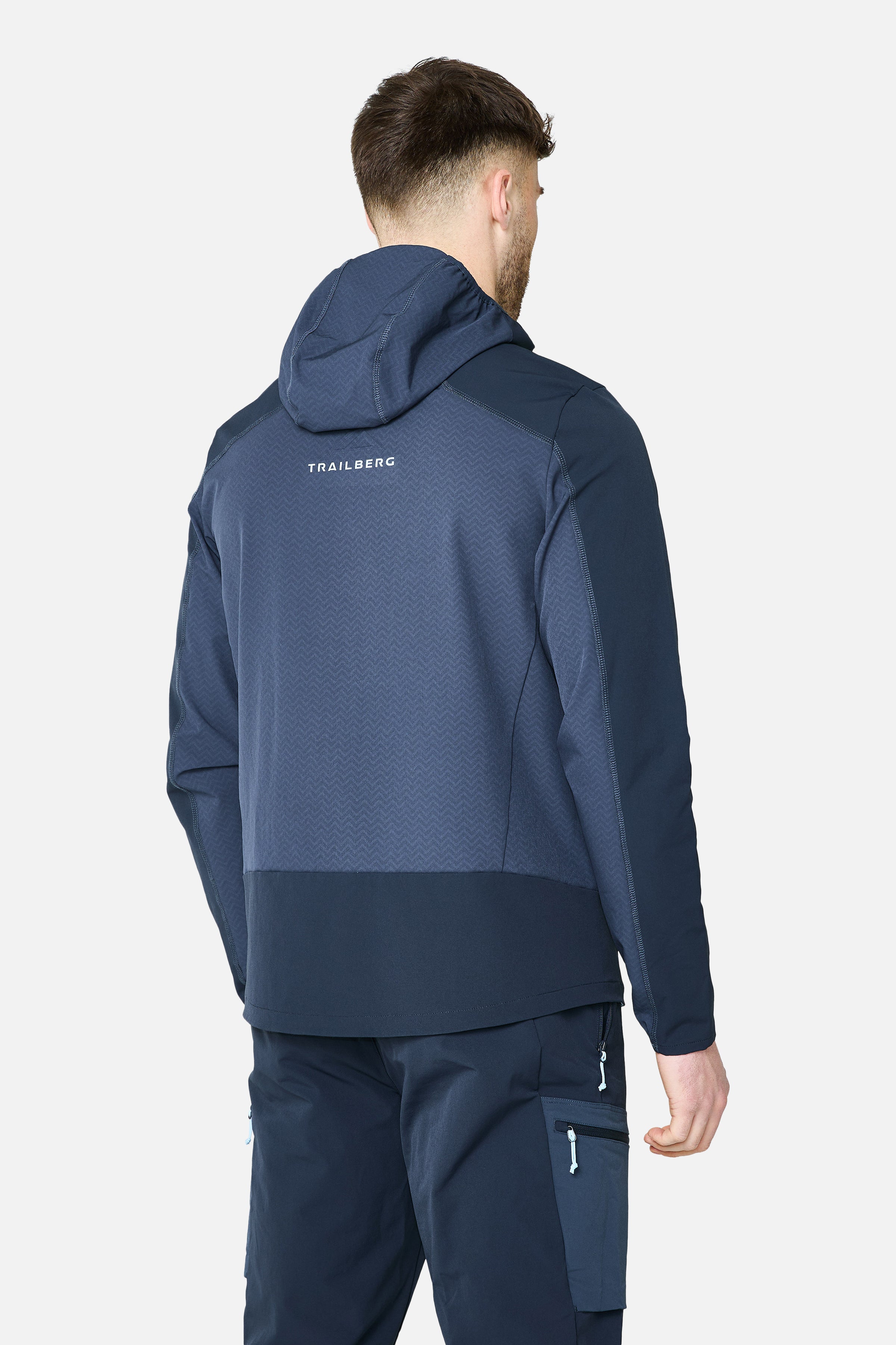 Caldera Grid Fleece Hood - Storm Blue/Deep Ocean