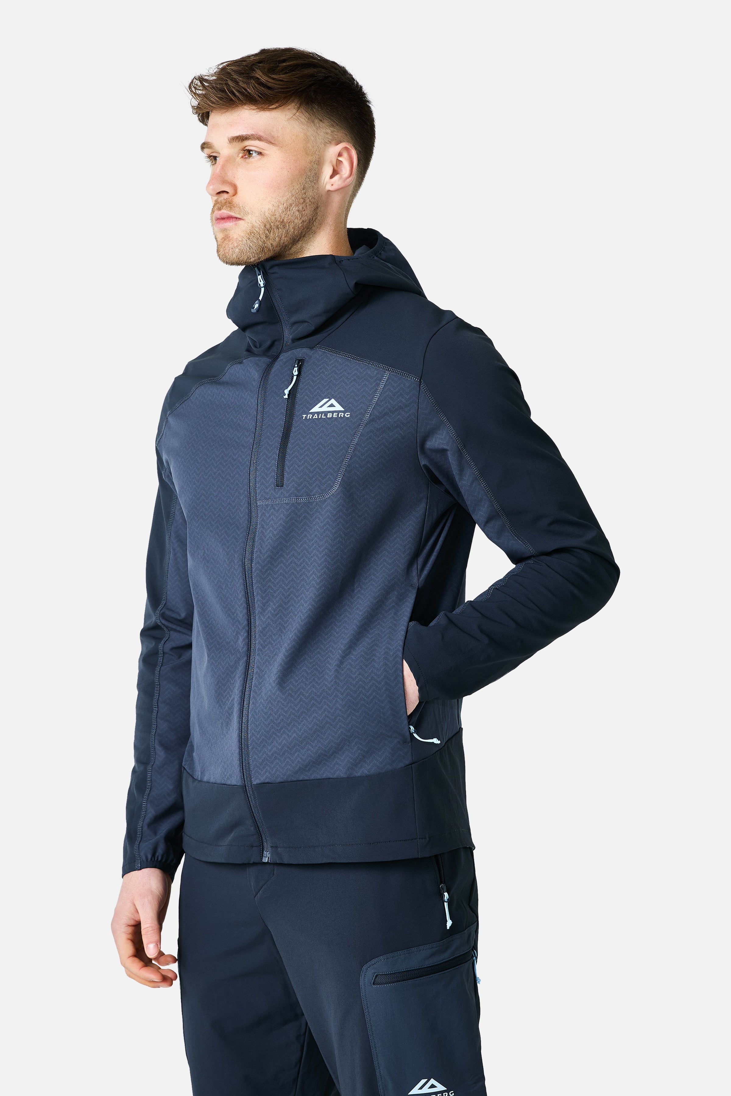 Caldera Gridded Fleece Tracksuit - Storm Blue/Deep Ocean