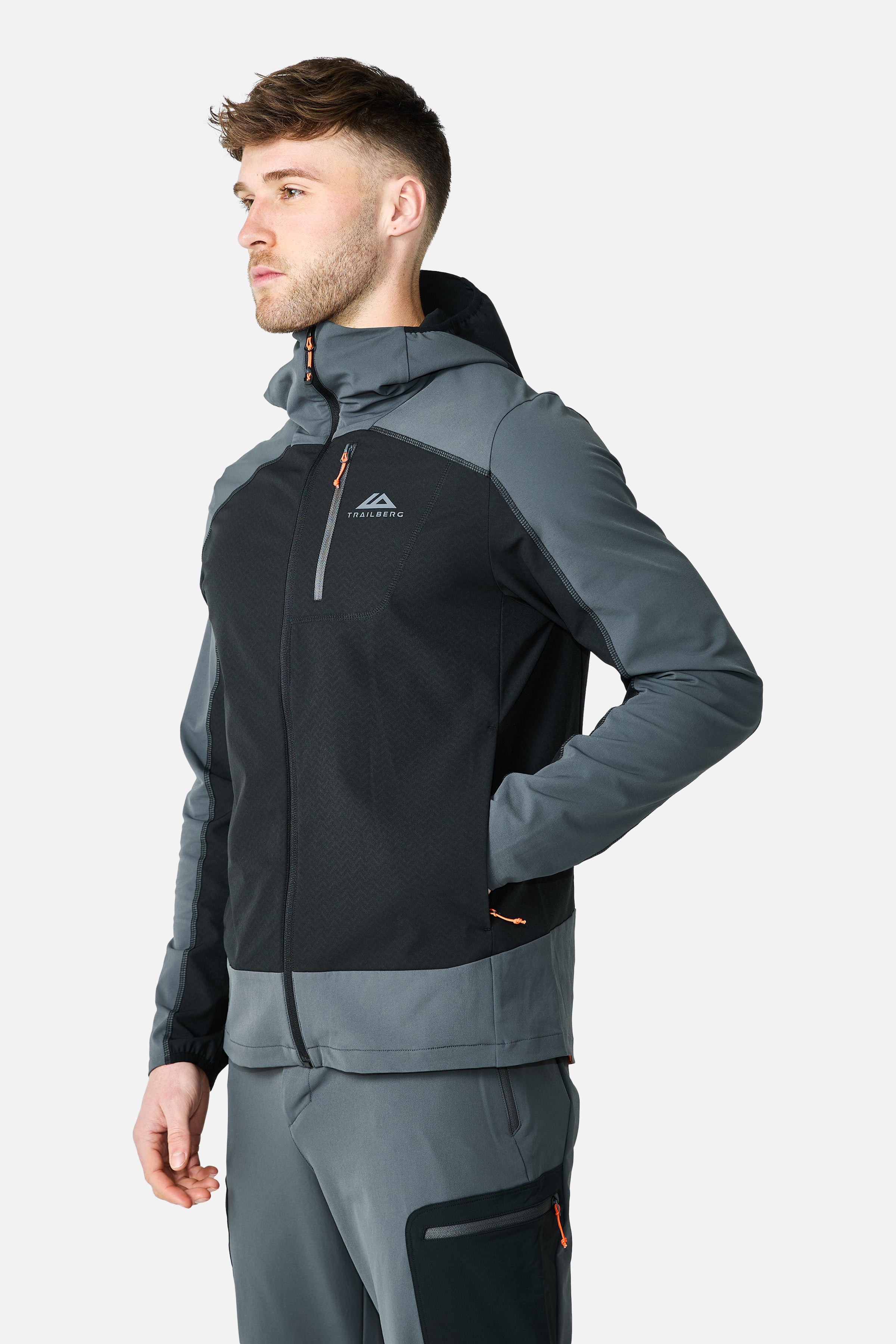 Caldera Gridded Fleece Tracksuit - Black/Grey