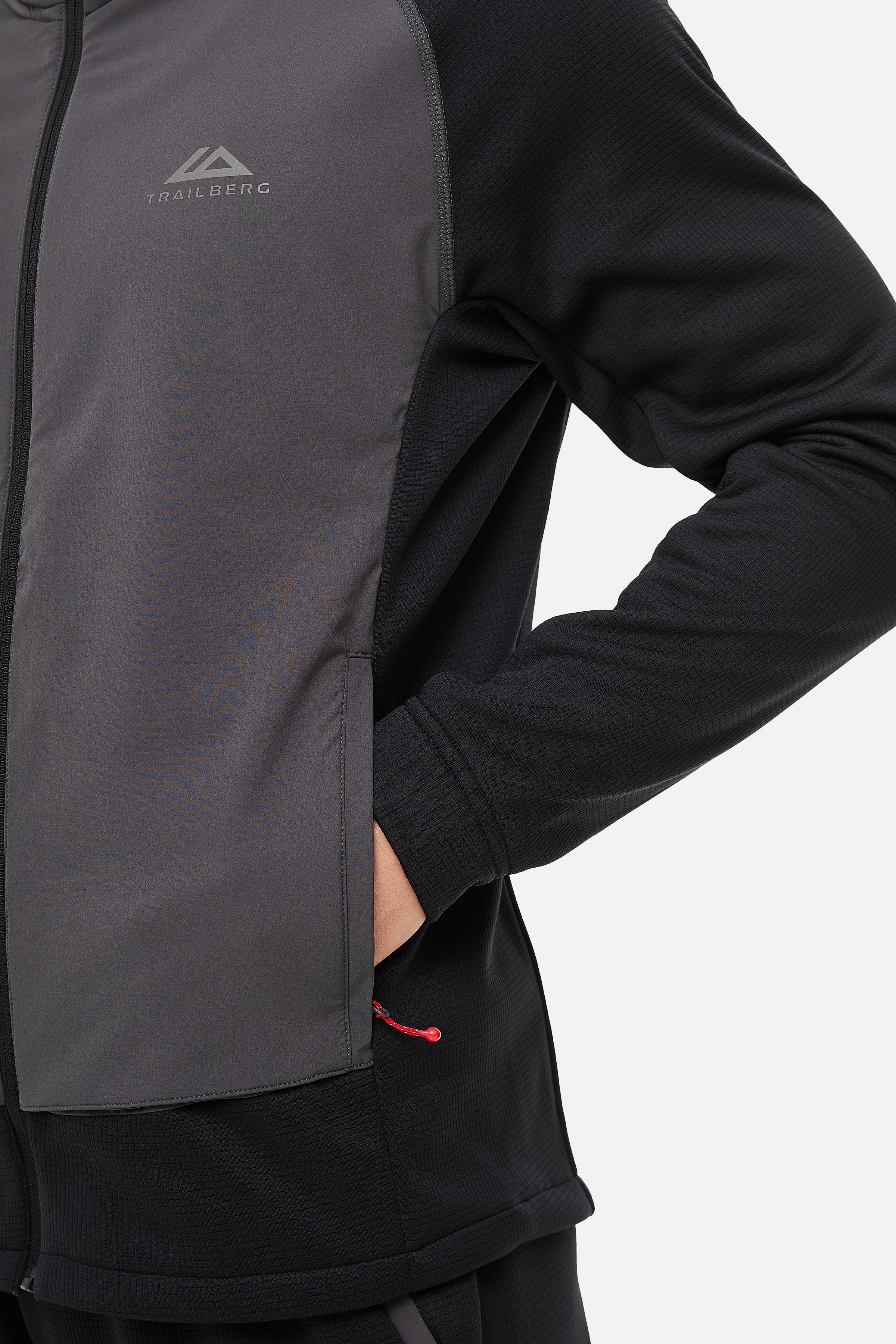 Glacier Fleece Hood - Black/Grey