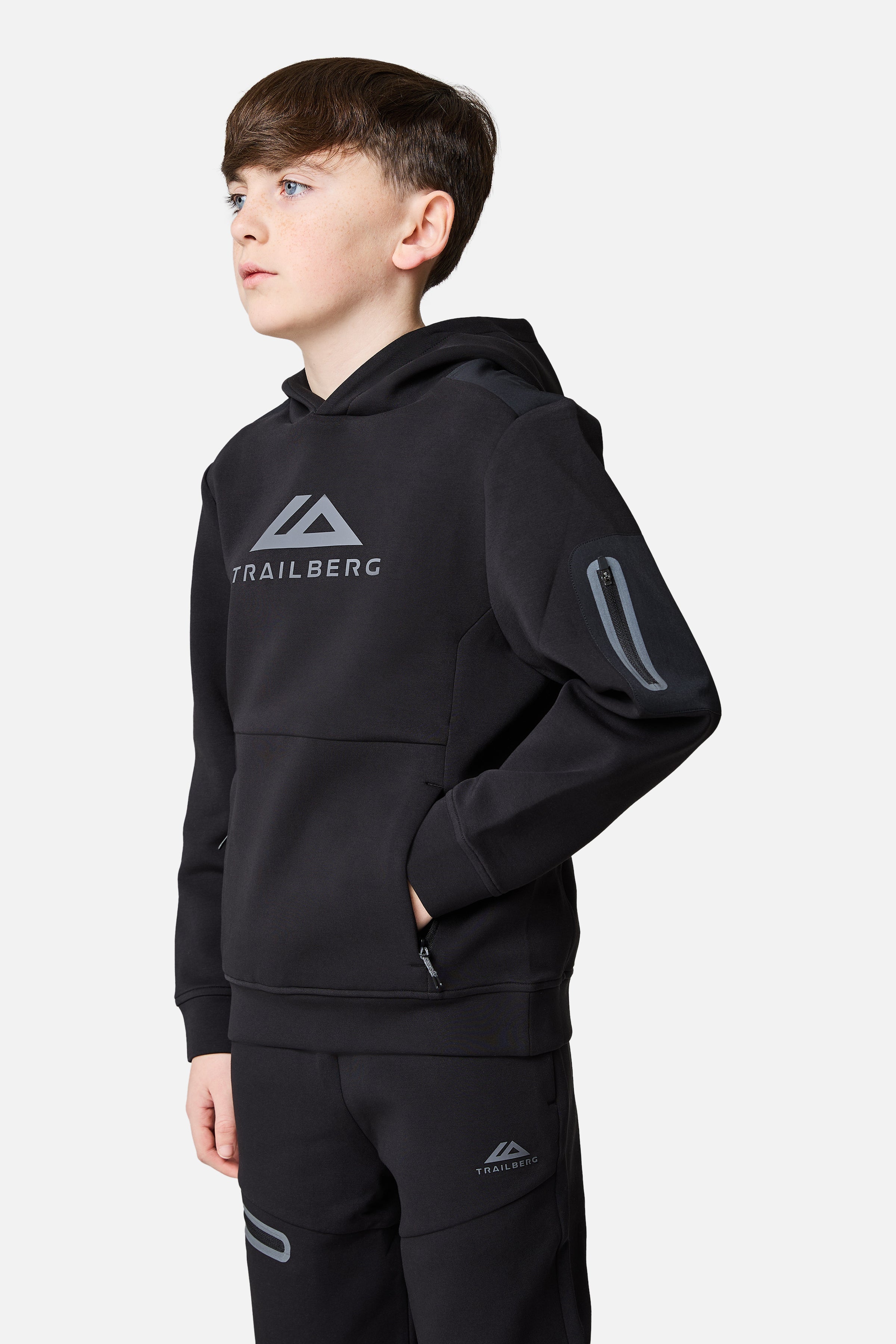 Boys Ignite Fleece Hood - Black