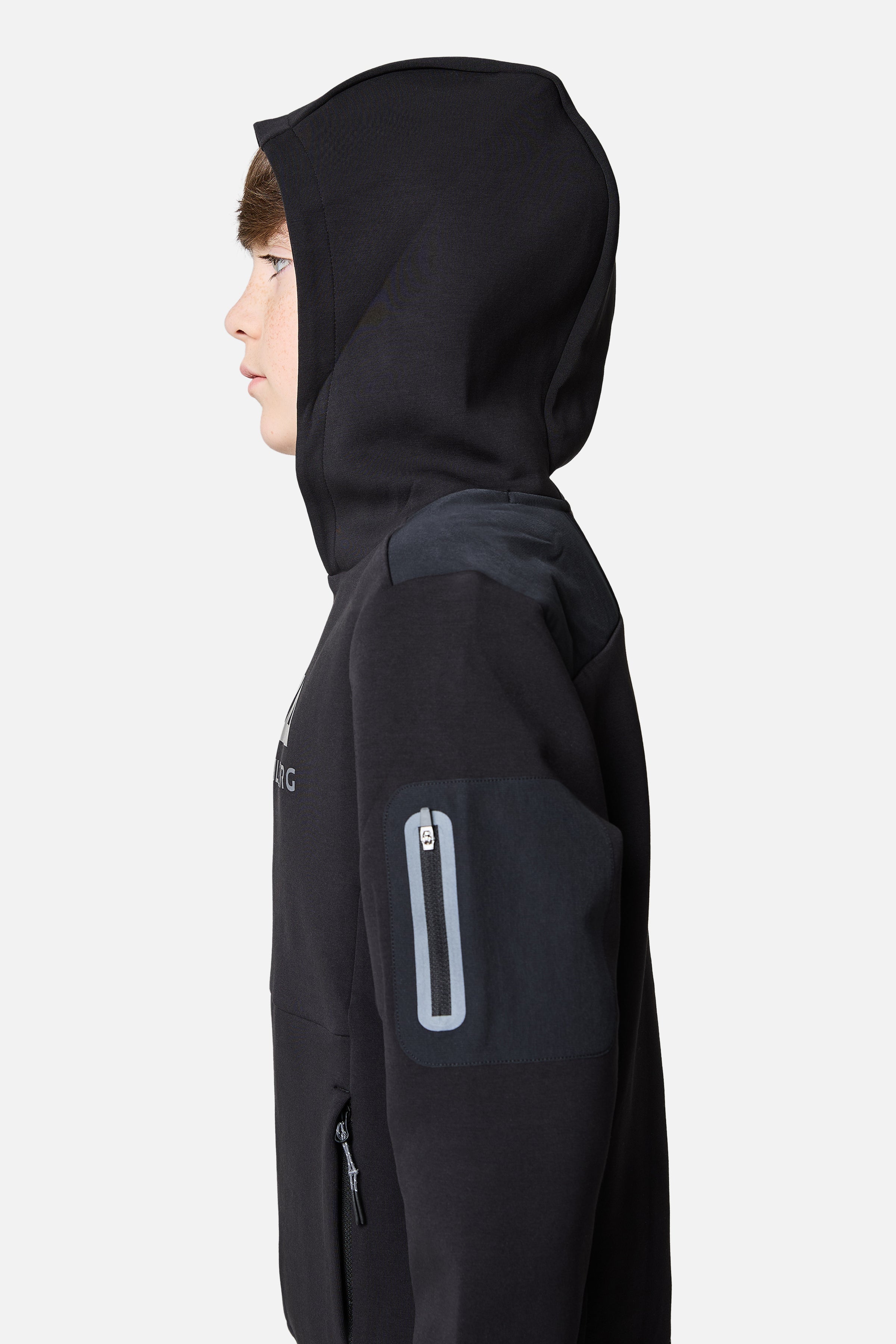 Boys Ignite Fleece Hood - Black