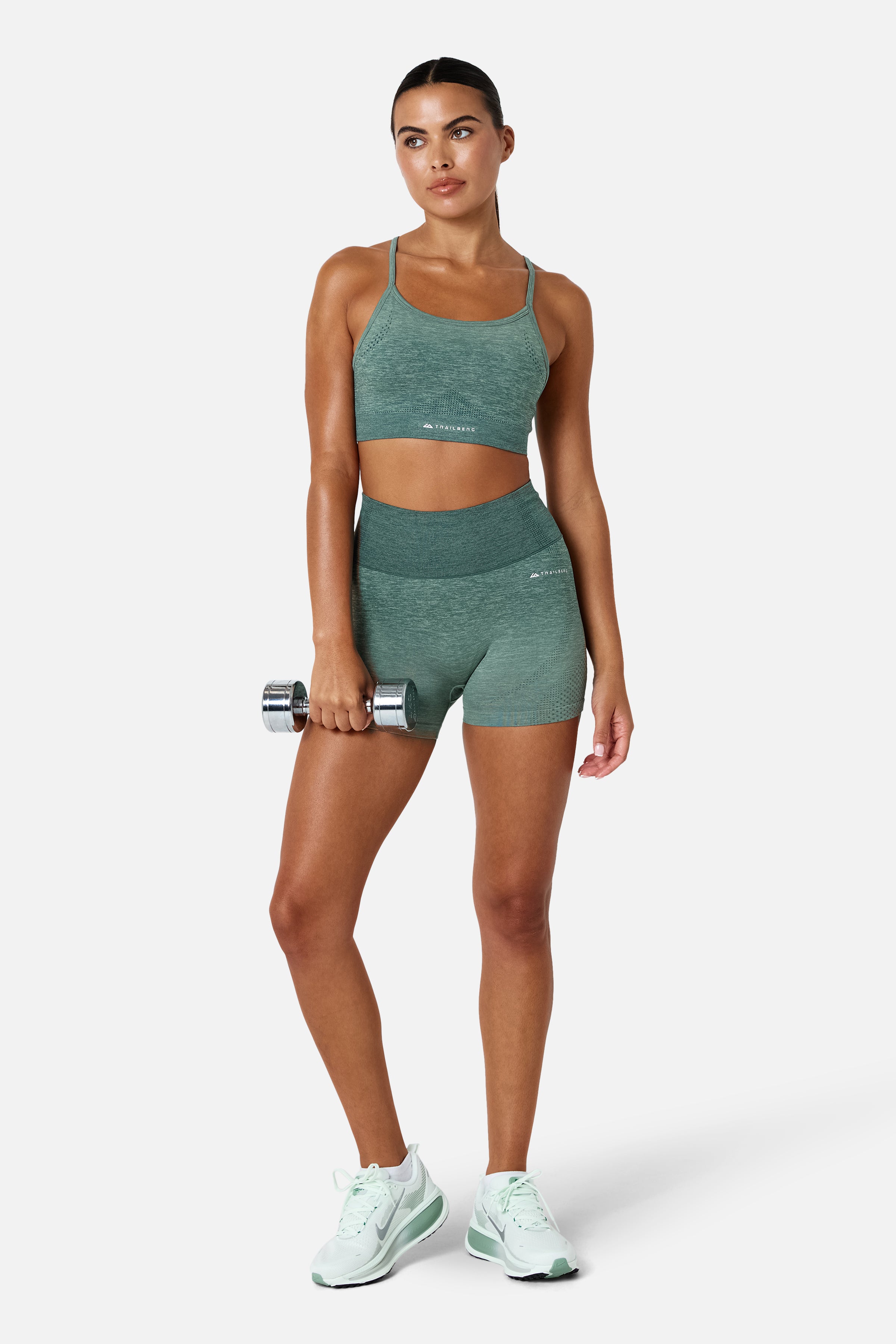 Womens Evocurve Seamless Strappy Bra - Aloe Frost