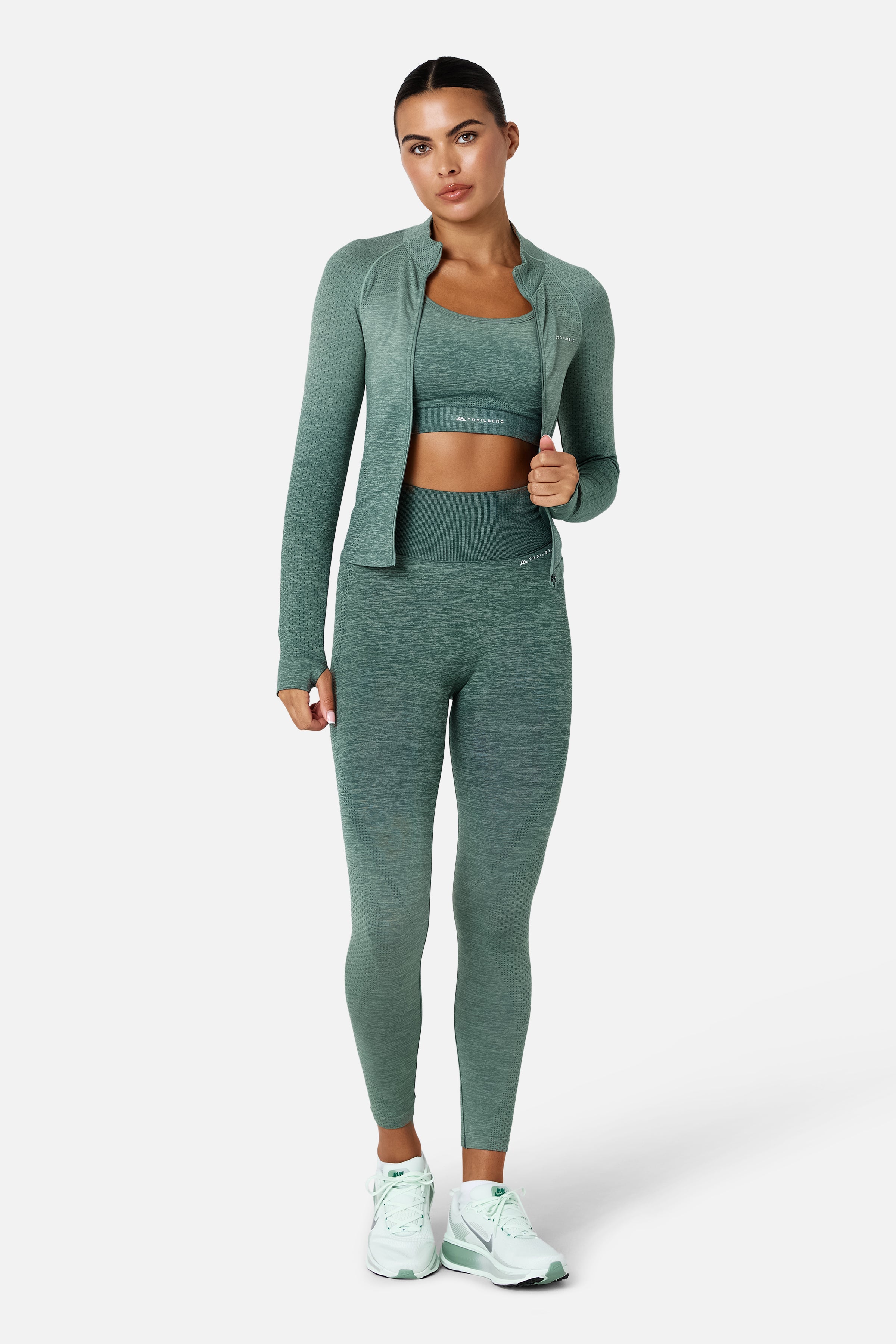 Womens Evocurve Seamless Track Jacket - Aloe Frost