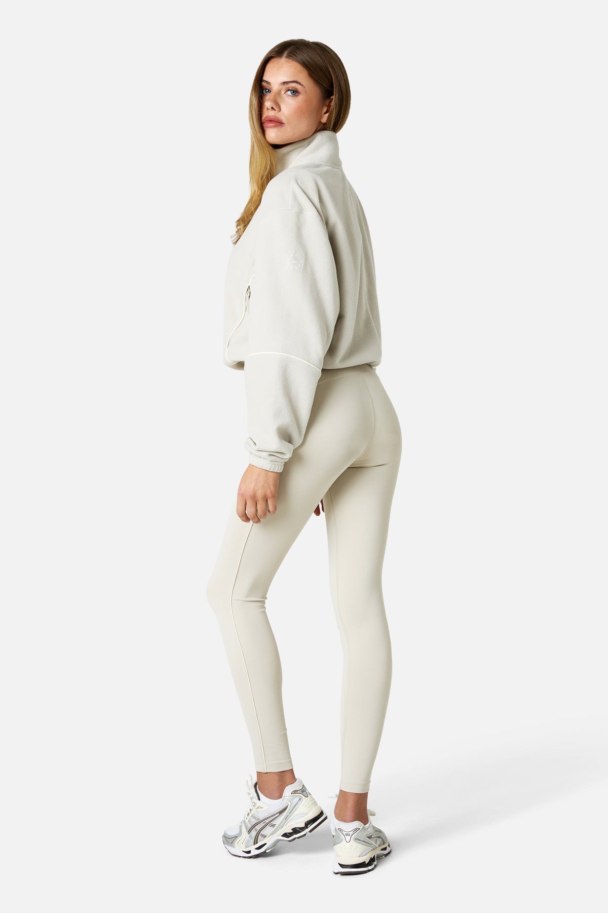 Womens Ignite Microfleece 1/4 Zip - Mercury Mist/Candlelight White