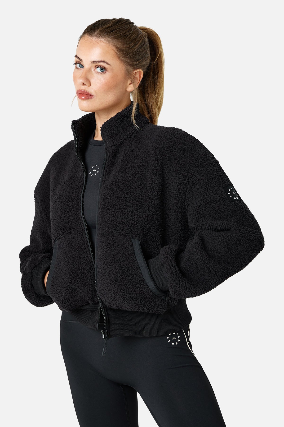 Womens Peakpath Borg Full Zip Track Jacket - Black