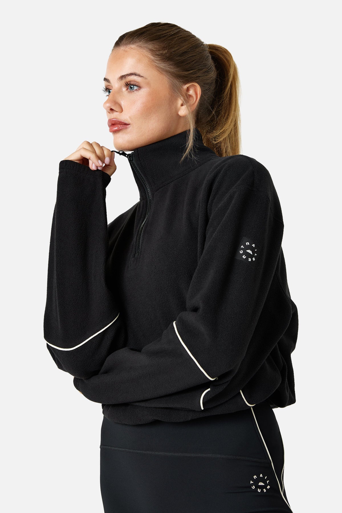 Womens Ignite Microfleece 1/4 Zip - Black/Candlelight White