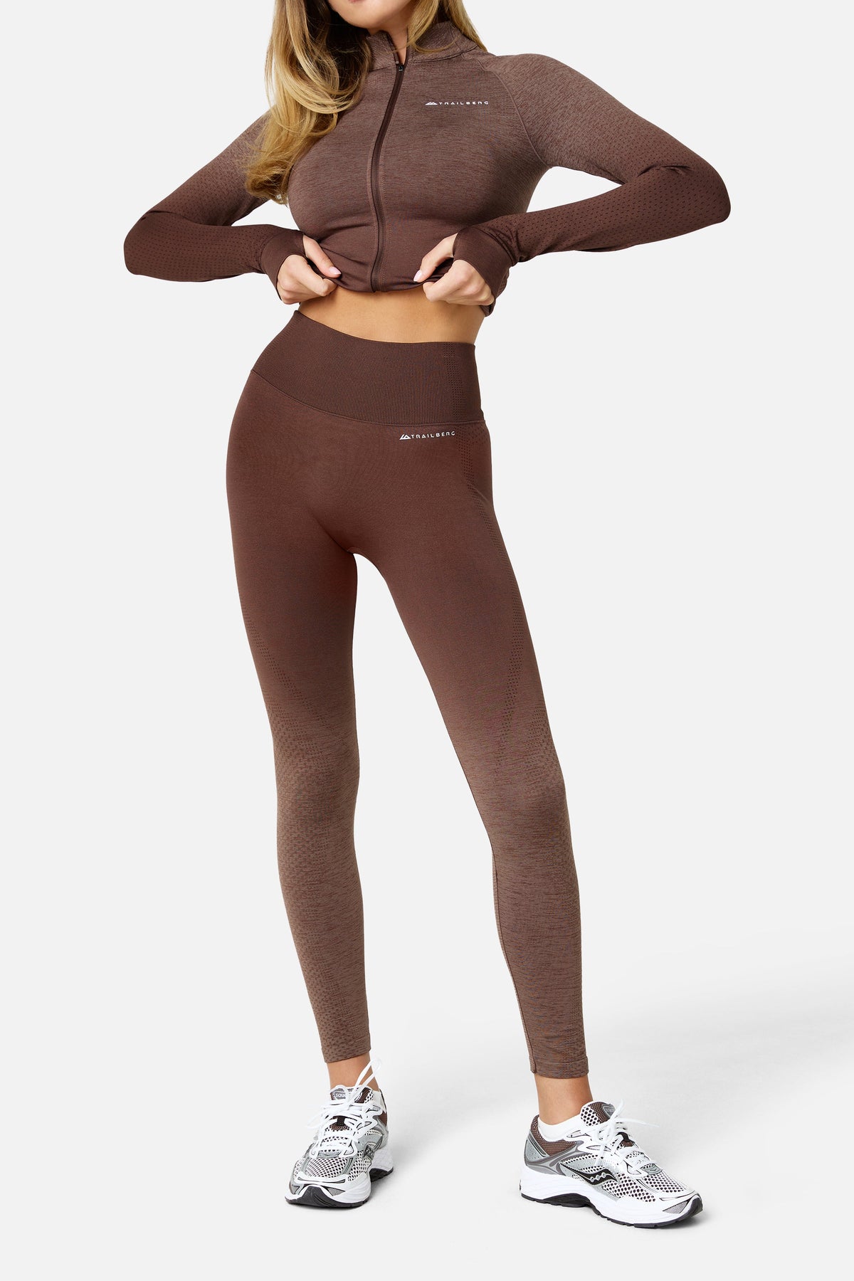 Womens Evocurve Seamless Jacket Set - Bitter Chocolate