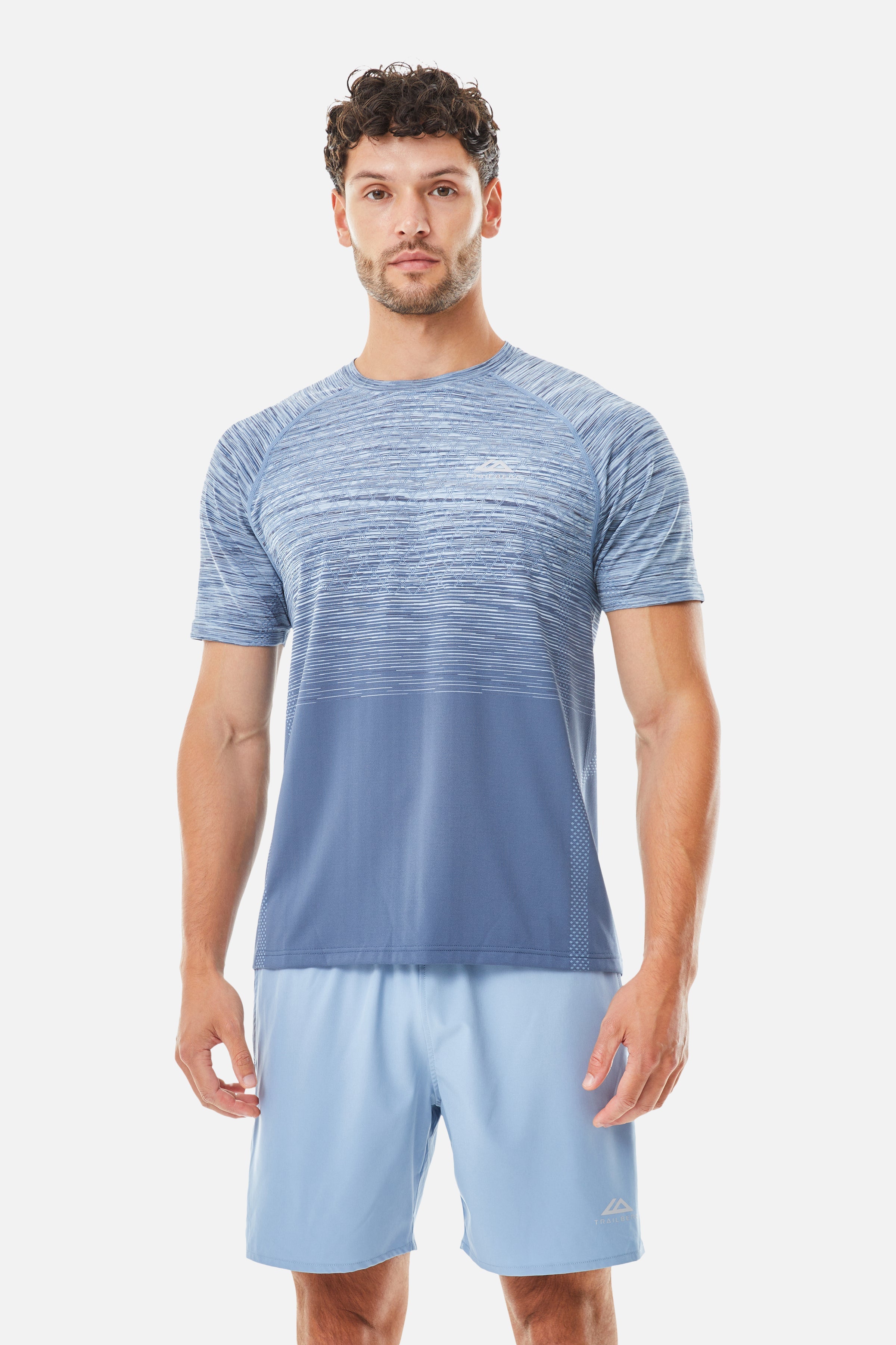 Stride Seamless Tee  - Breeze/Washed Indigo/Blue Frost/Eclipse Blue