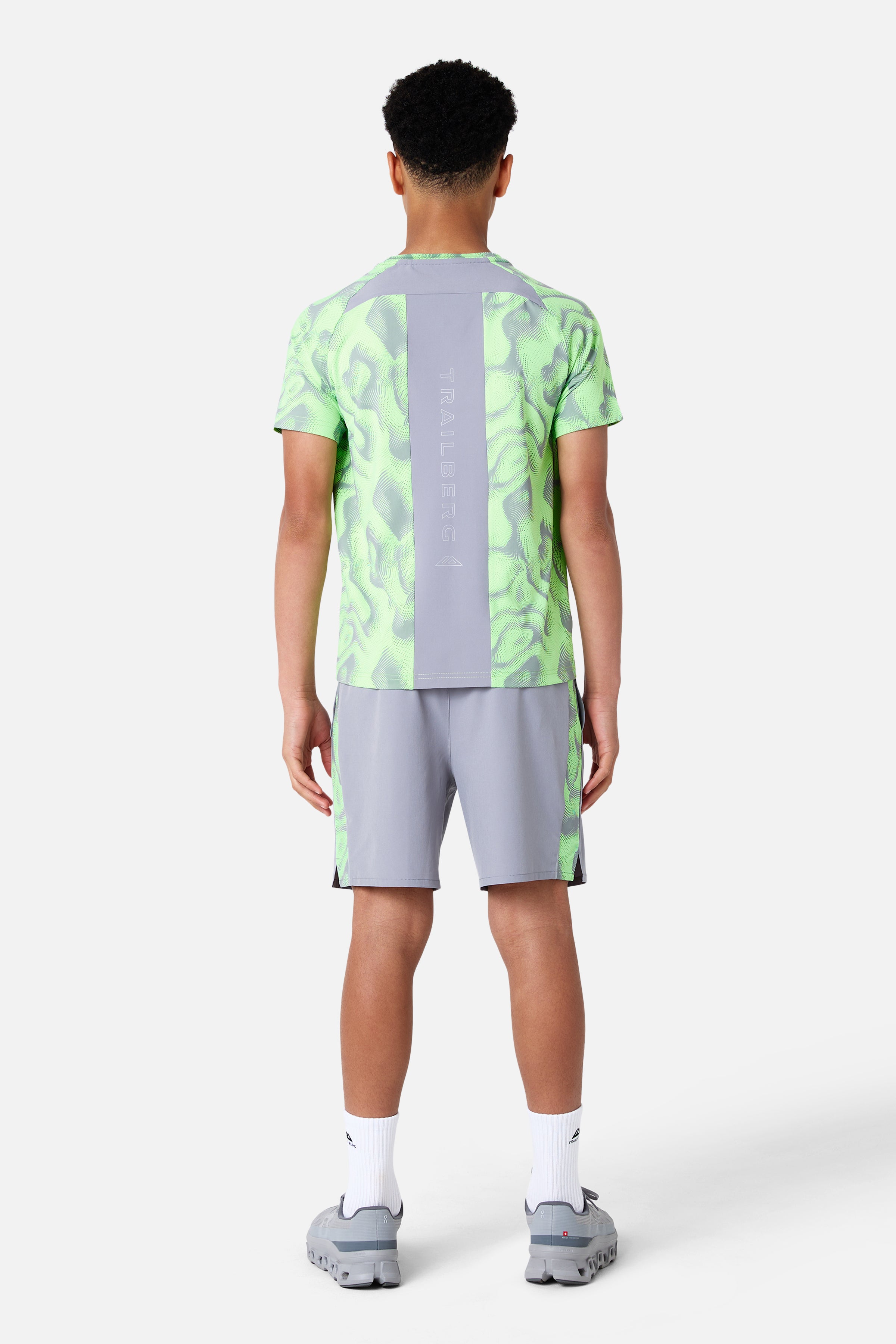 Boys Kinetic Short - Moon Grey/Neon Lime