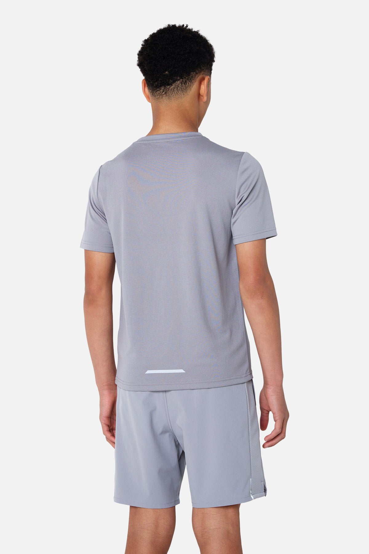 Boys Impact Tee - Ash Grey/Lunar Grey/Aqua Gleam