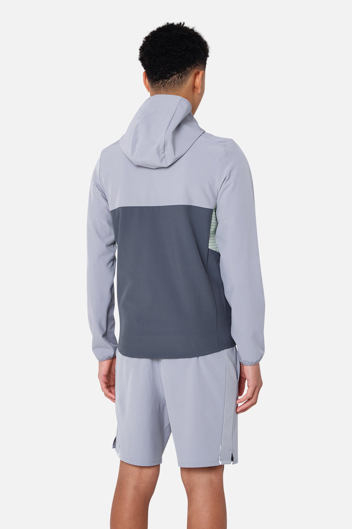 Boy Impact Woven Hood - Ash Grey/Lunar Grey/Aqua Gleam