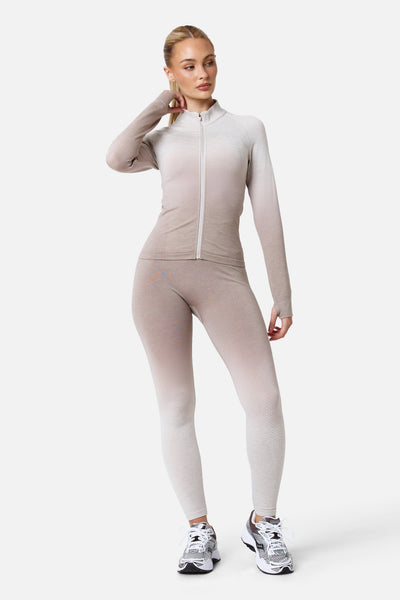 Womens Evocurve Seamless Jacket Set - Pebblestone/Pale Taupe