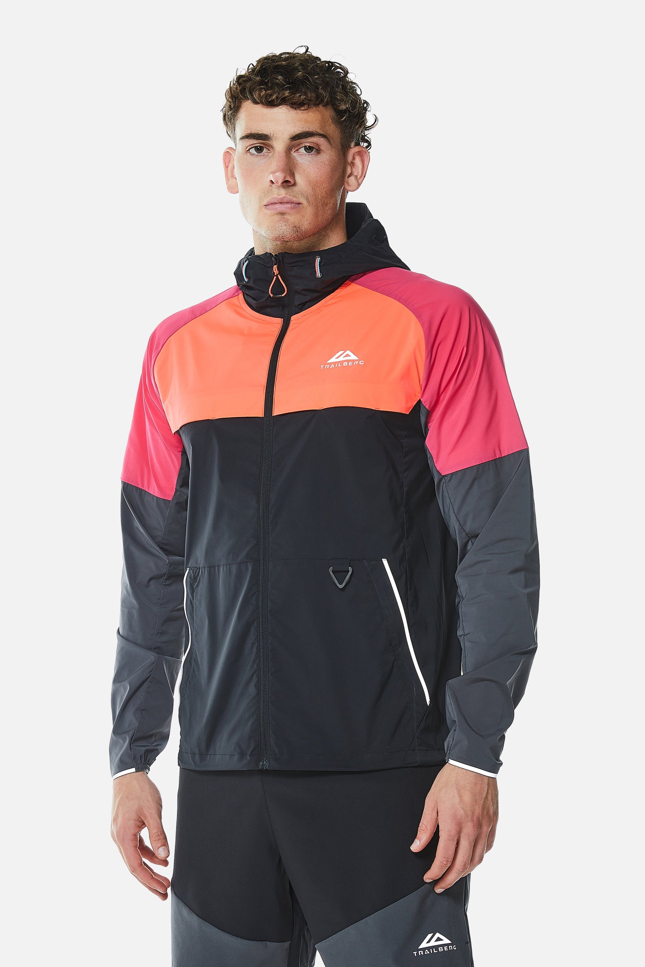 Surge Windbreaker - Black/Sunset Glow/Neon Fuchsia/Volcano Grey