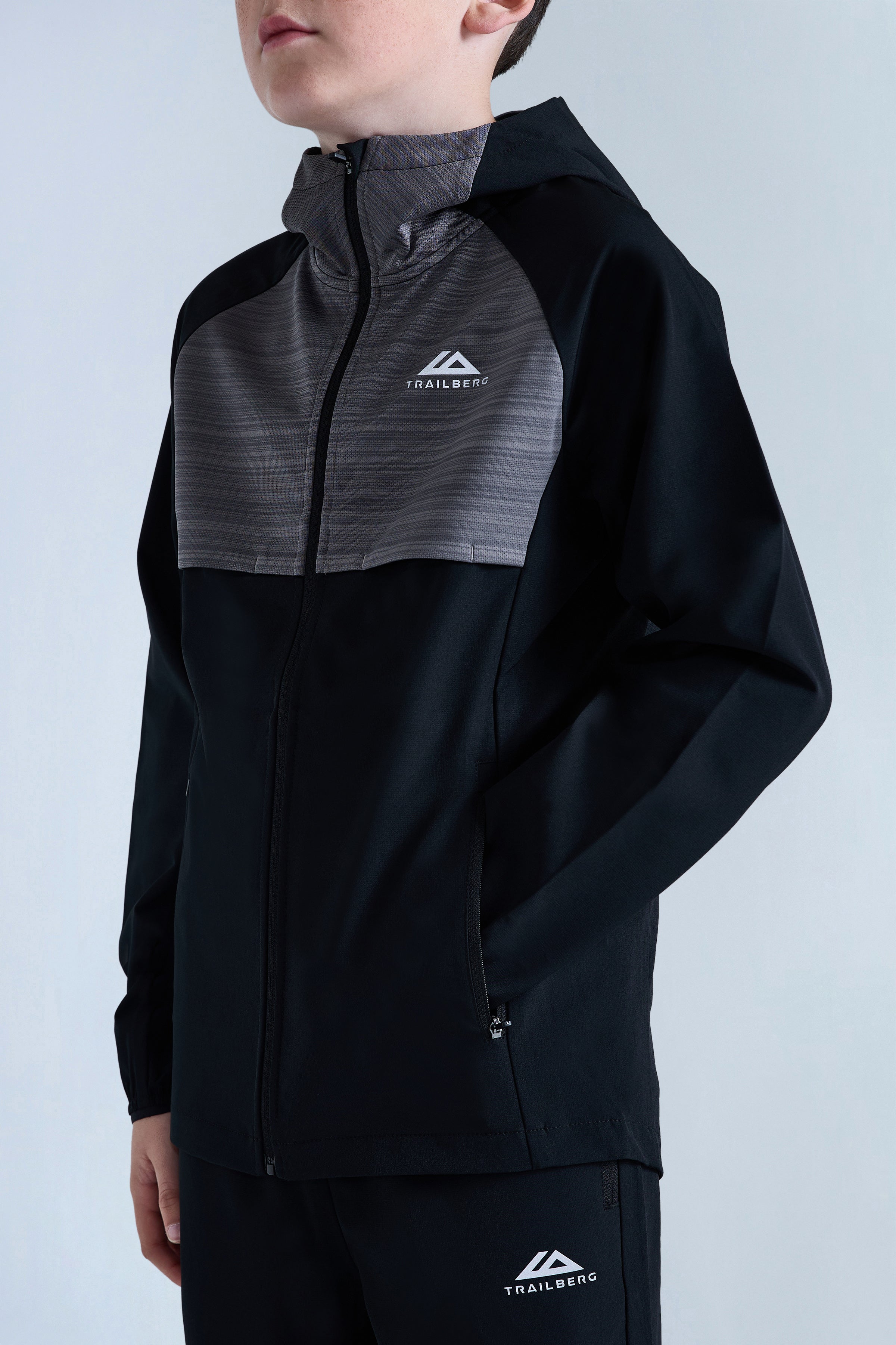 Boys Cloud 2.0 Woven Tracksuit - Black/Urban Smoke