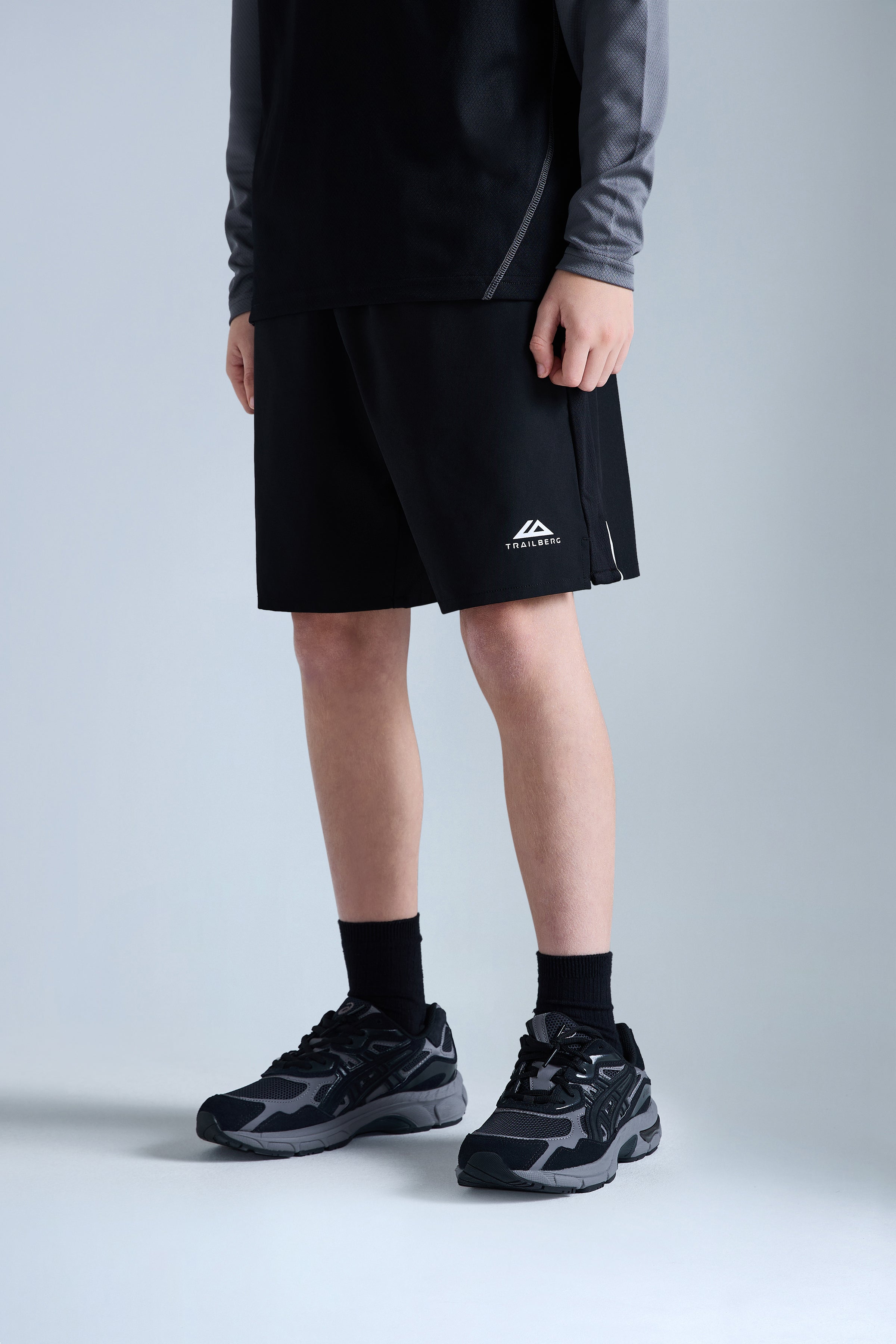 Boys Essentials Quarter Zip Twinset -  Black/Urban Smoke