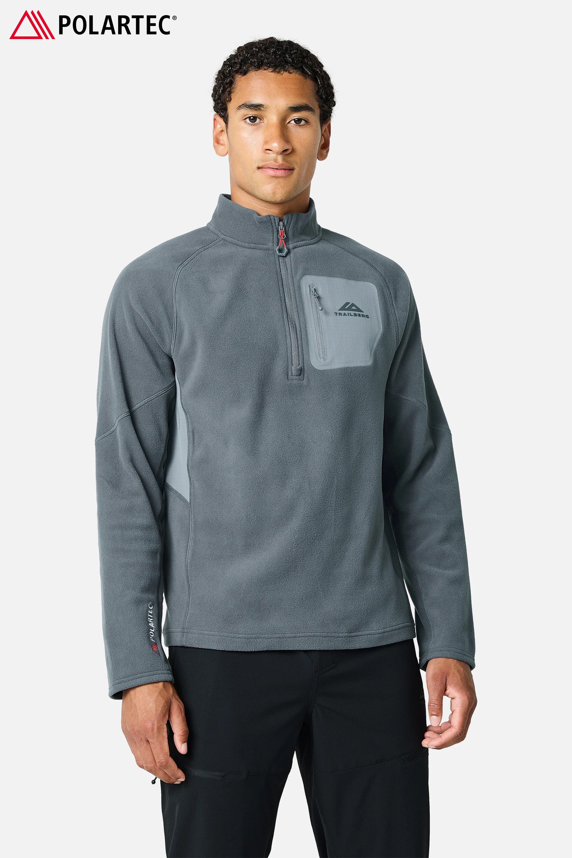 Driftmoor Polartec Fleece 1/4 Zip - Graphite Grey/Ash Grey/Blazing Red