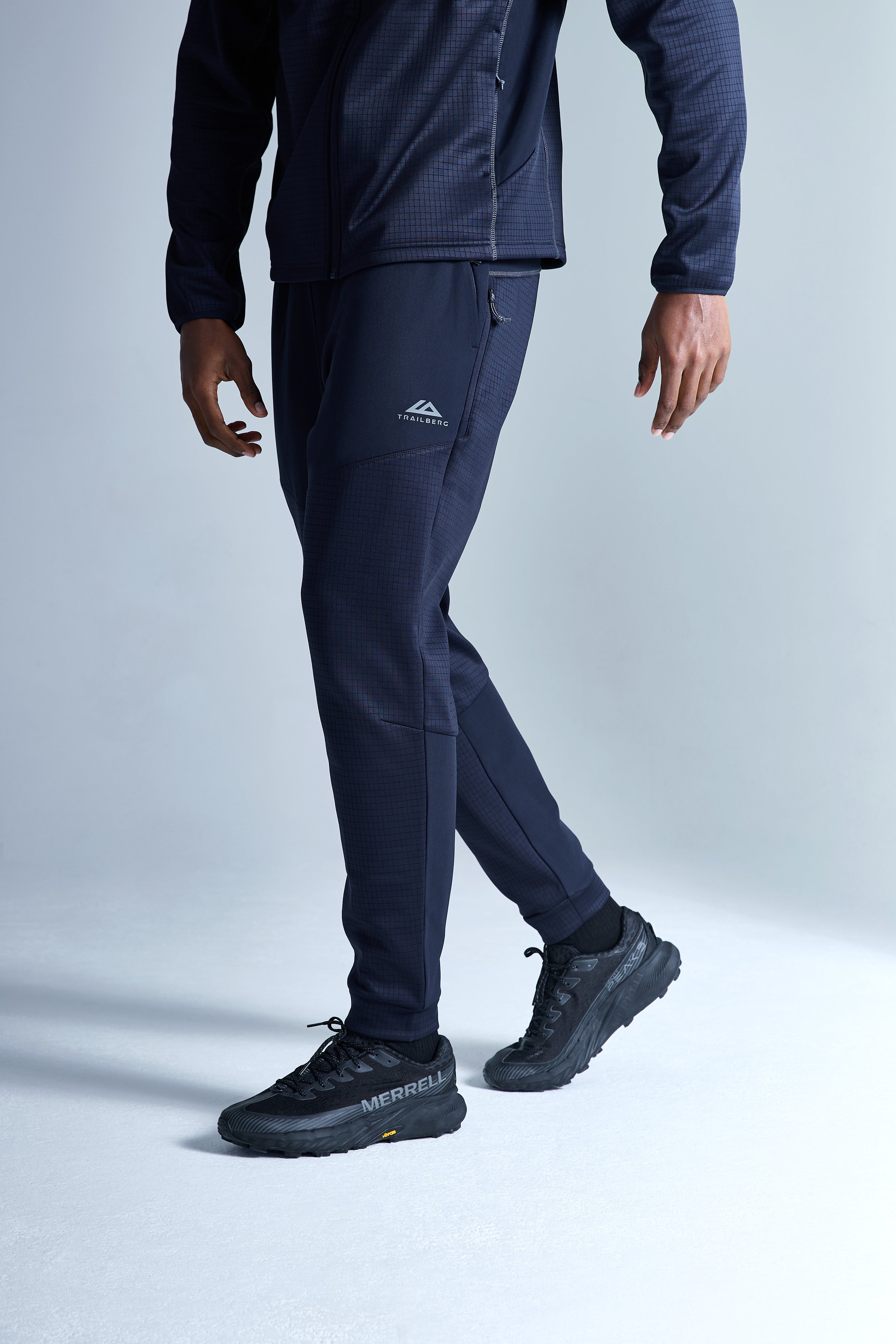 District Gridded Fleece Jogger - Deep Ocean/Storm Grey