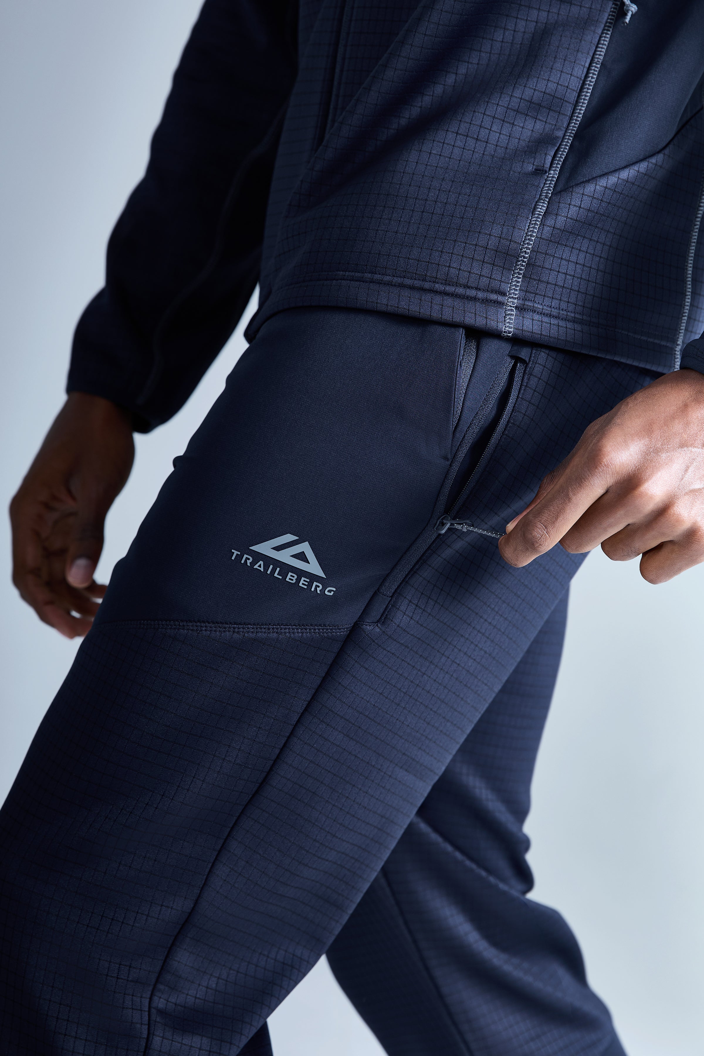 District Gridded Fleece Triset - Deep Ocean/Storm grey