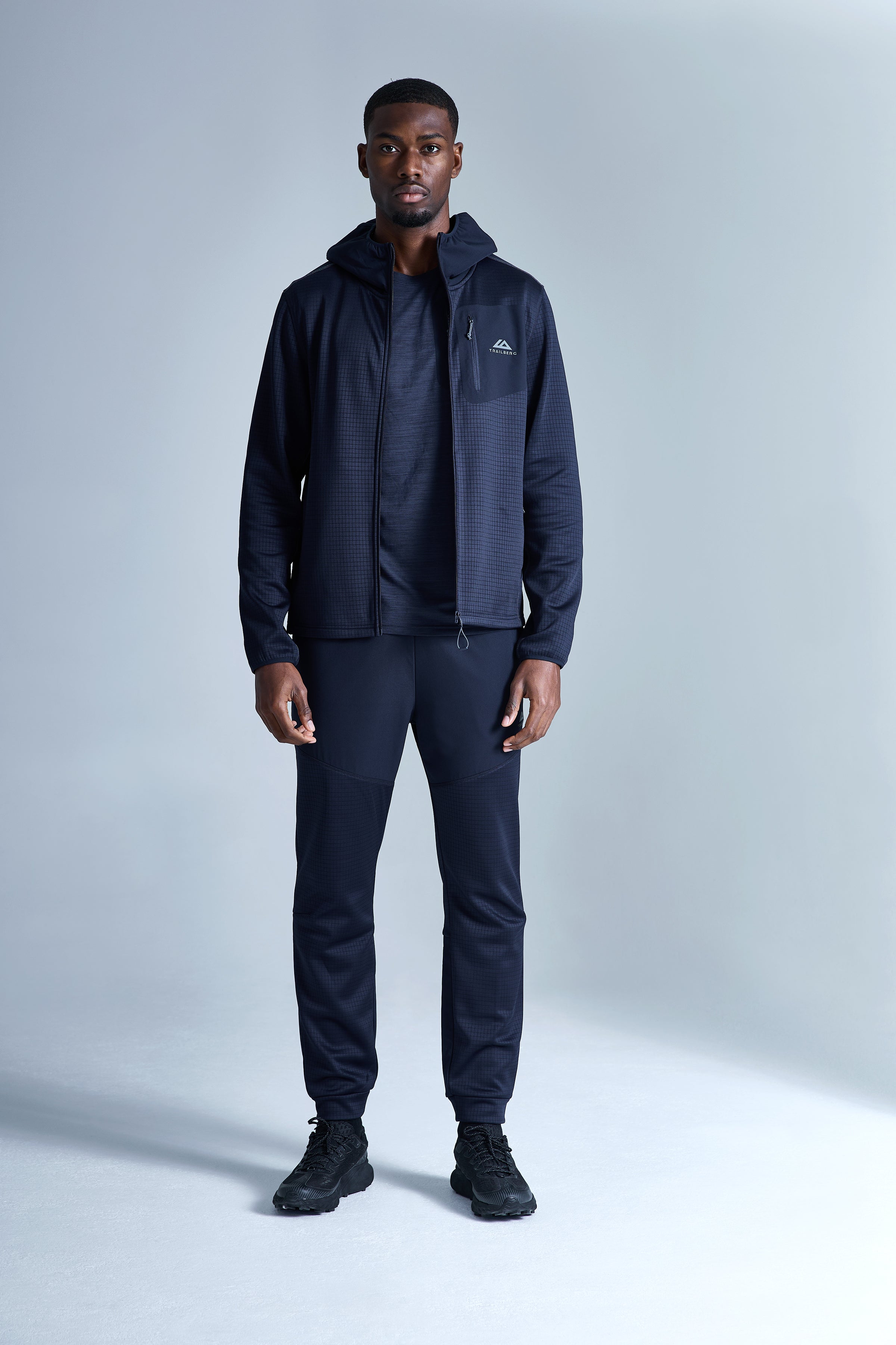 District Gridded Fleece Triset - Deep Ocean/Storm grey