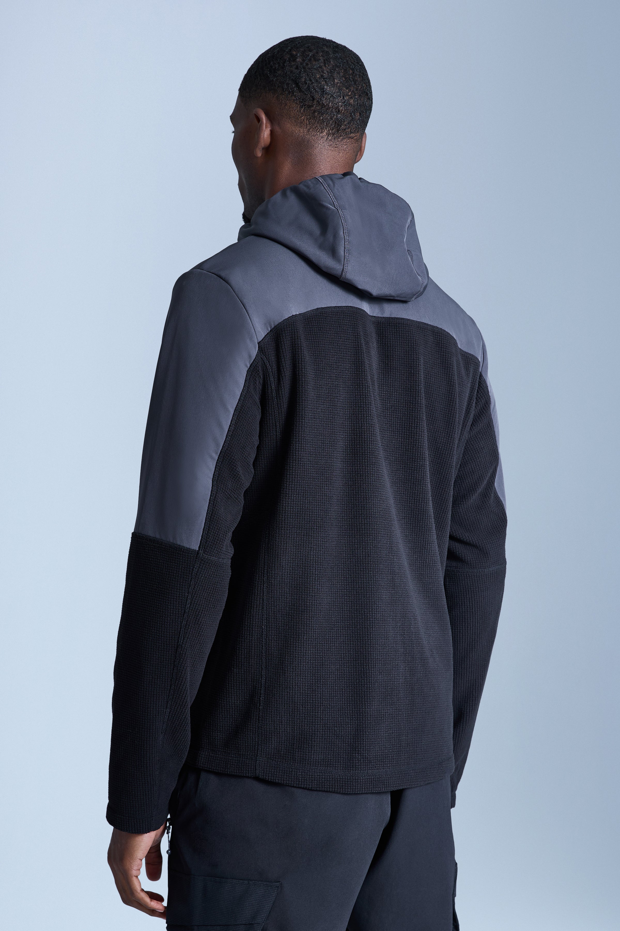 Compass Microfleece Hood - Black/Asphalt