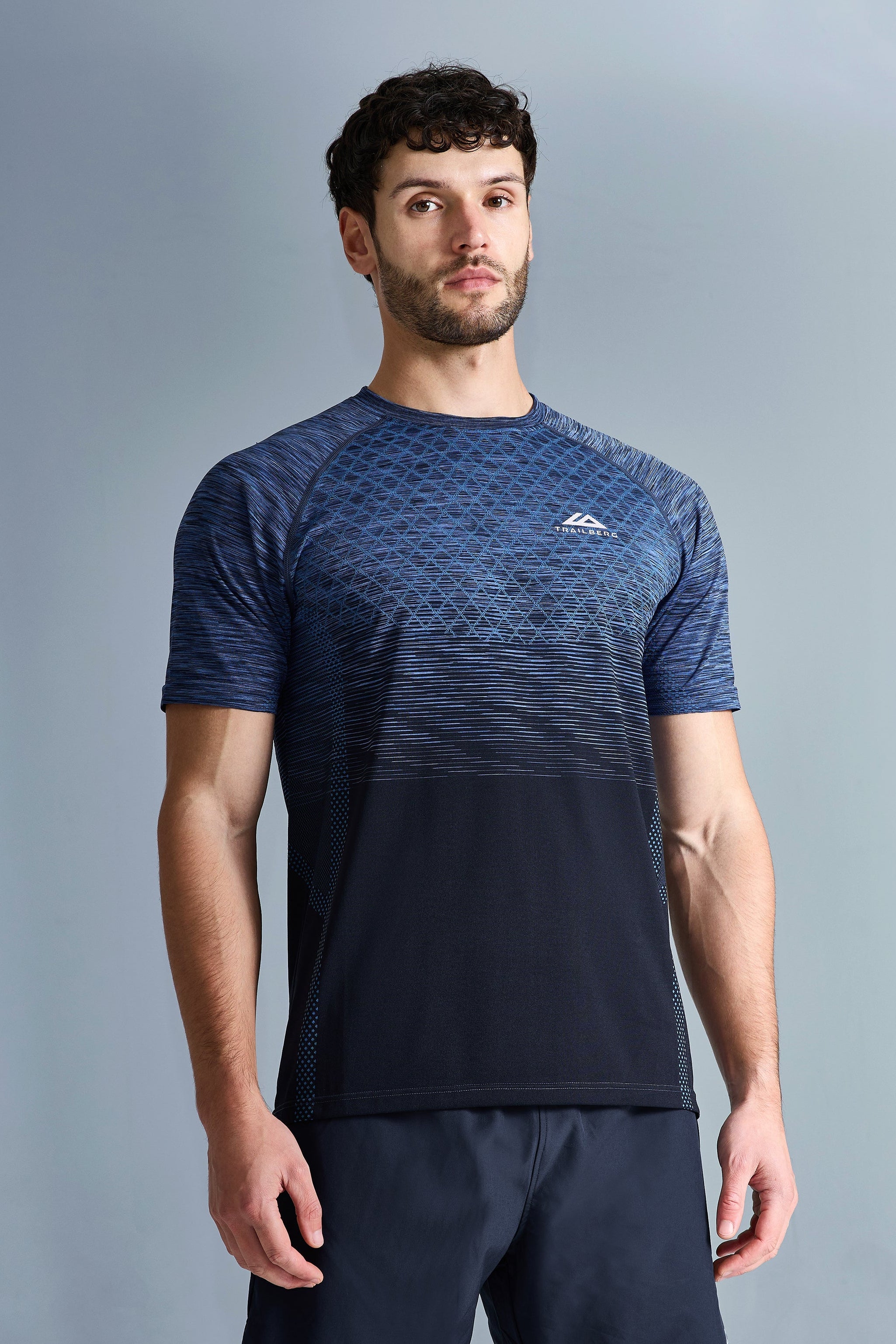 Stride Seamless Tee  - Deep Ocean/Aqua Eclipse/Chroma Blue/Voltage Blue