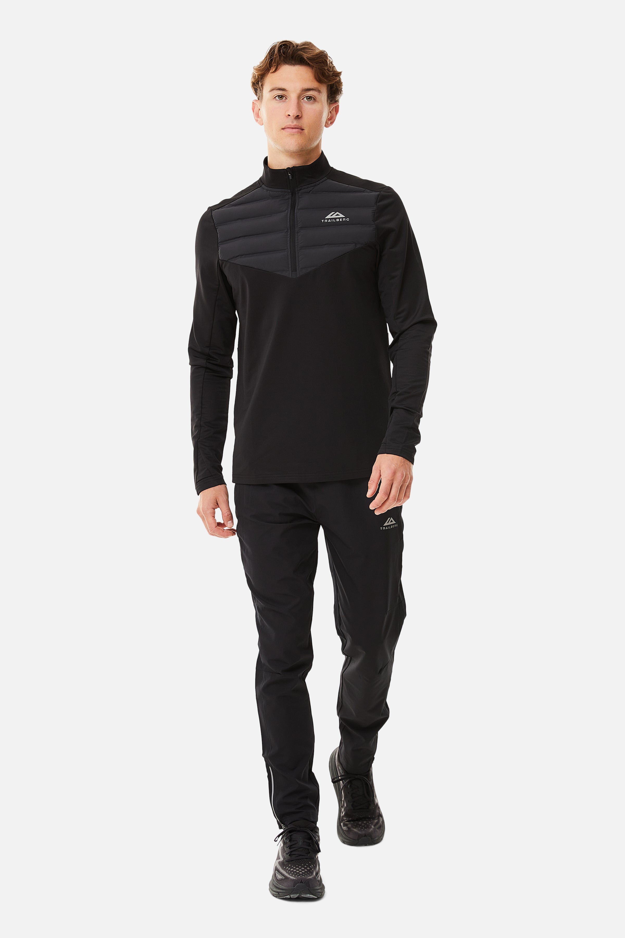 RHINE HYBRID QUARTER ZIP - BLACK