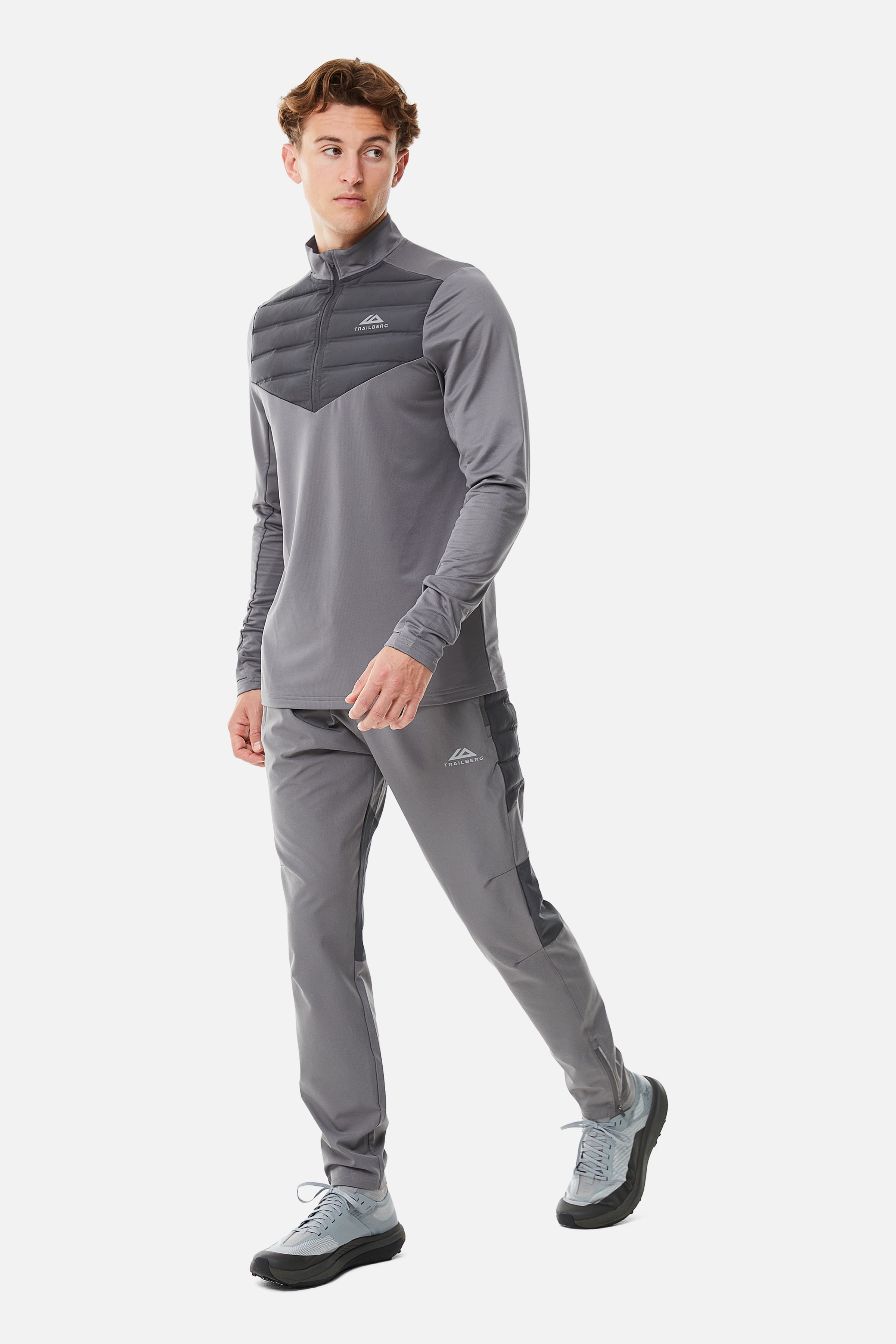 RHINE HYBRID ZIP PANT SET - GREY/DARK GREY