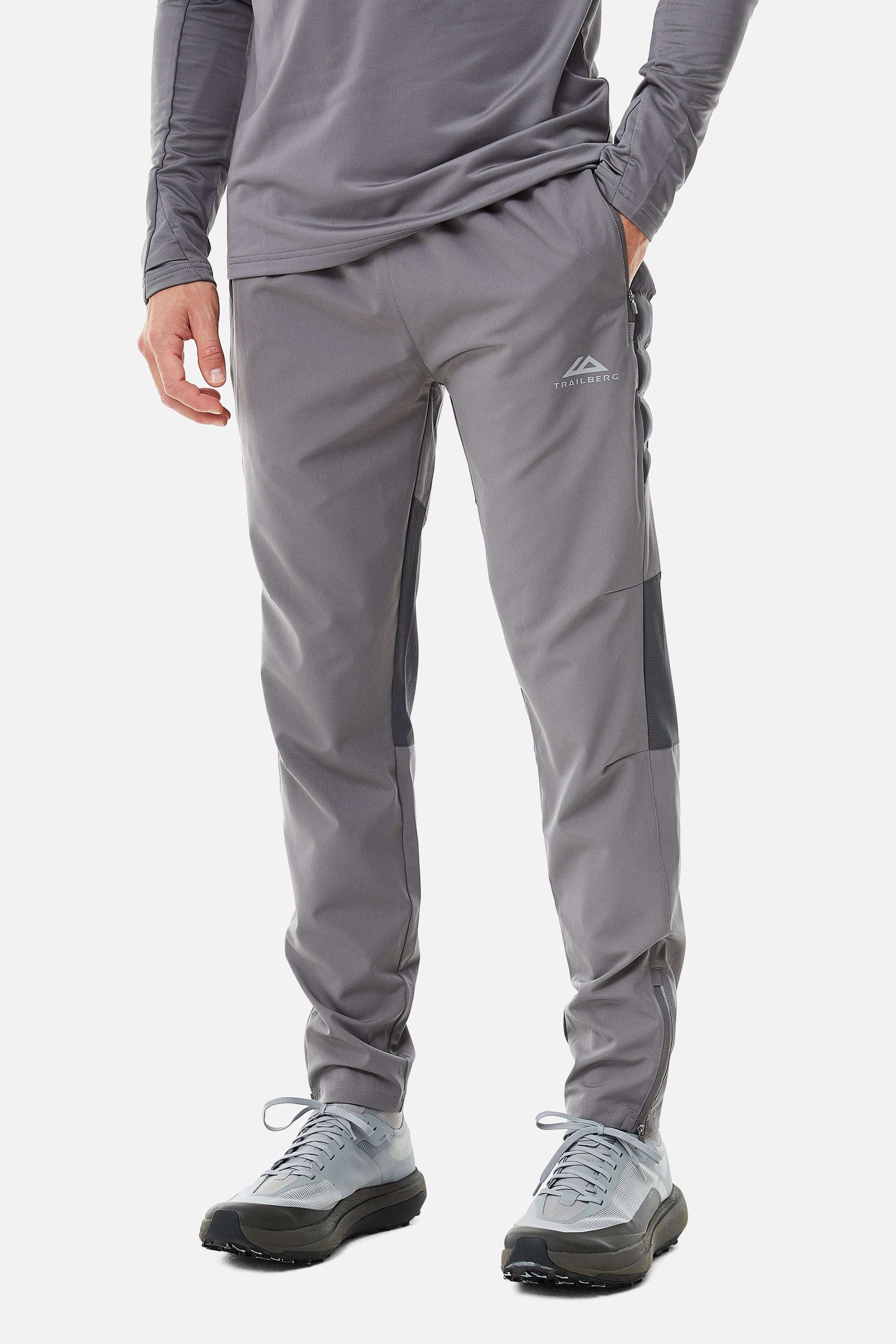 RHINE HYBRID ZIP PANT SET - GREY/DARK GREY